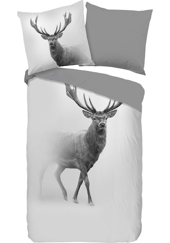PURE luxury collection Wendebettwäsche »Grey deer«, (2 tlg.), mit Hirsch kaufen