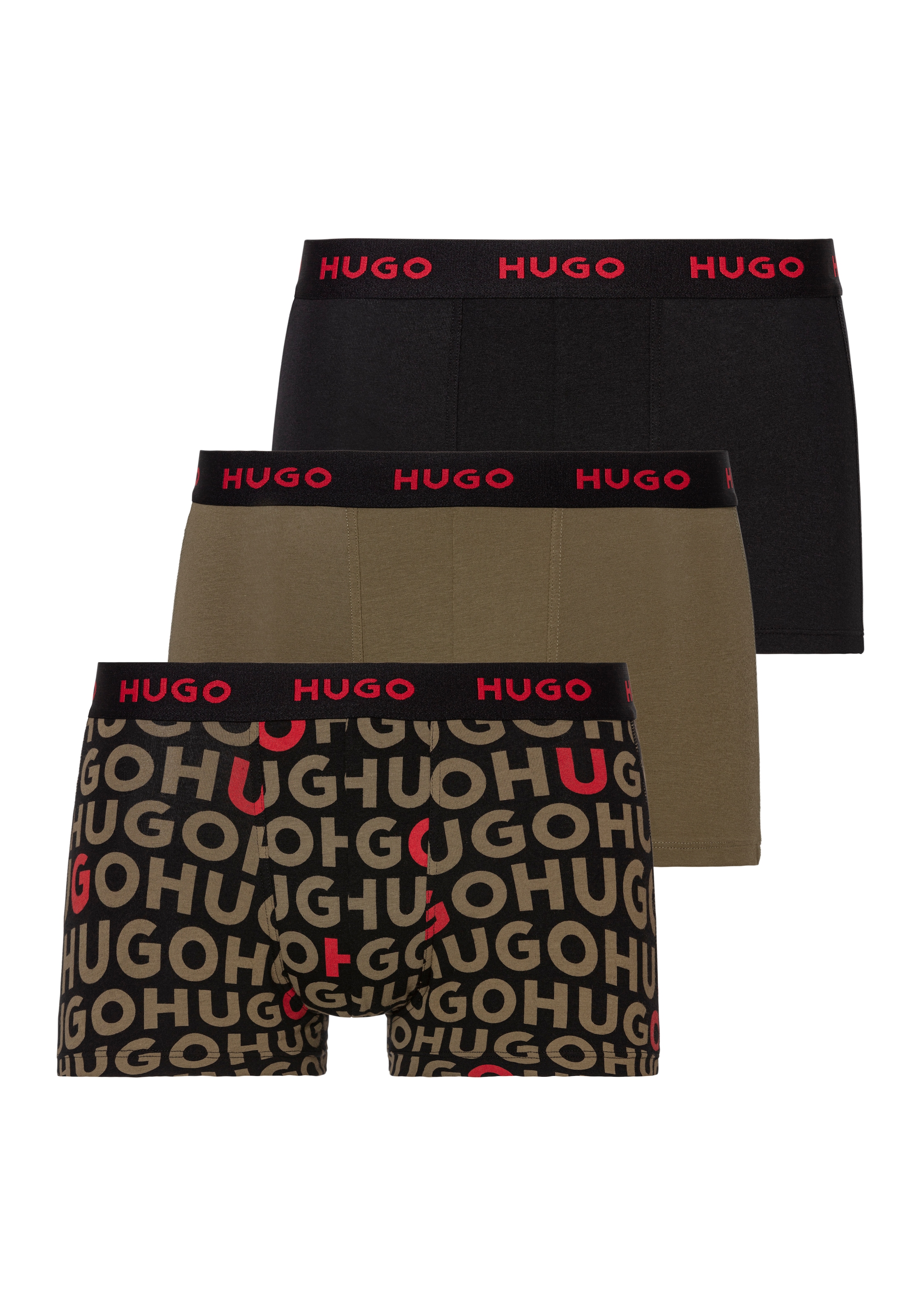 HUGO Underwear Trunk »TRUNK TRIPLET DESIGN«, (Packung, 3 St., 3er), mit elastischem Bund