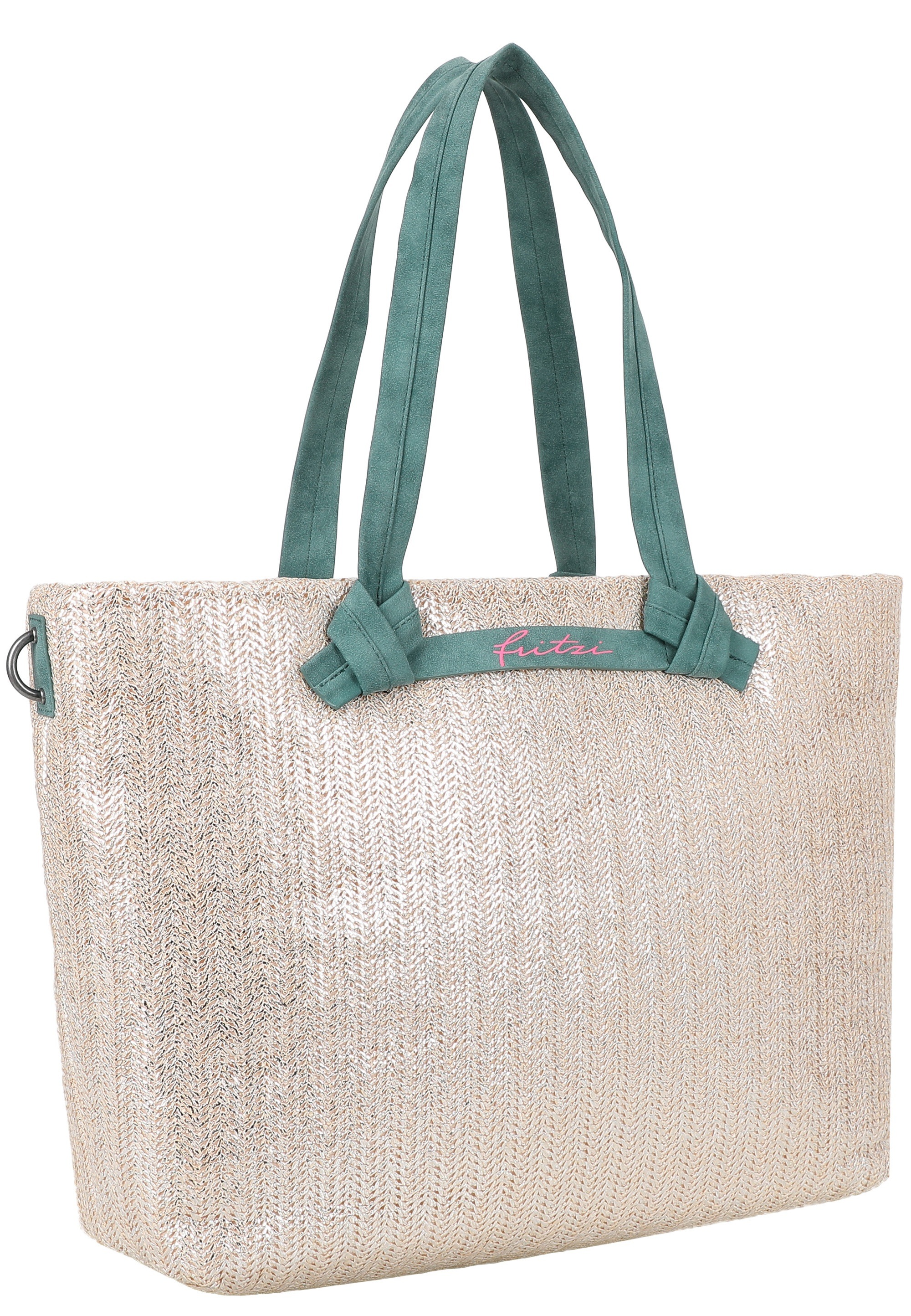 Fritzi aus Preußen Henkeltasche »Cloud Shopper Big Limited Painted Straw« im coolen Look mit metallischem Finish