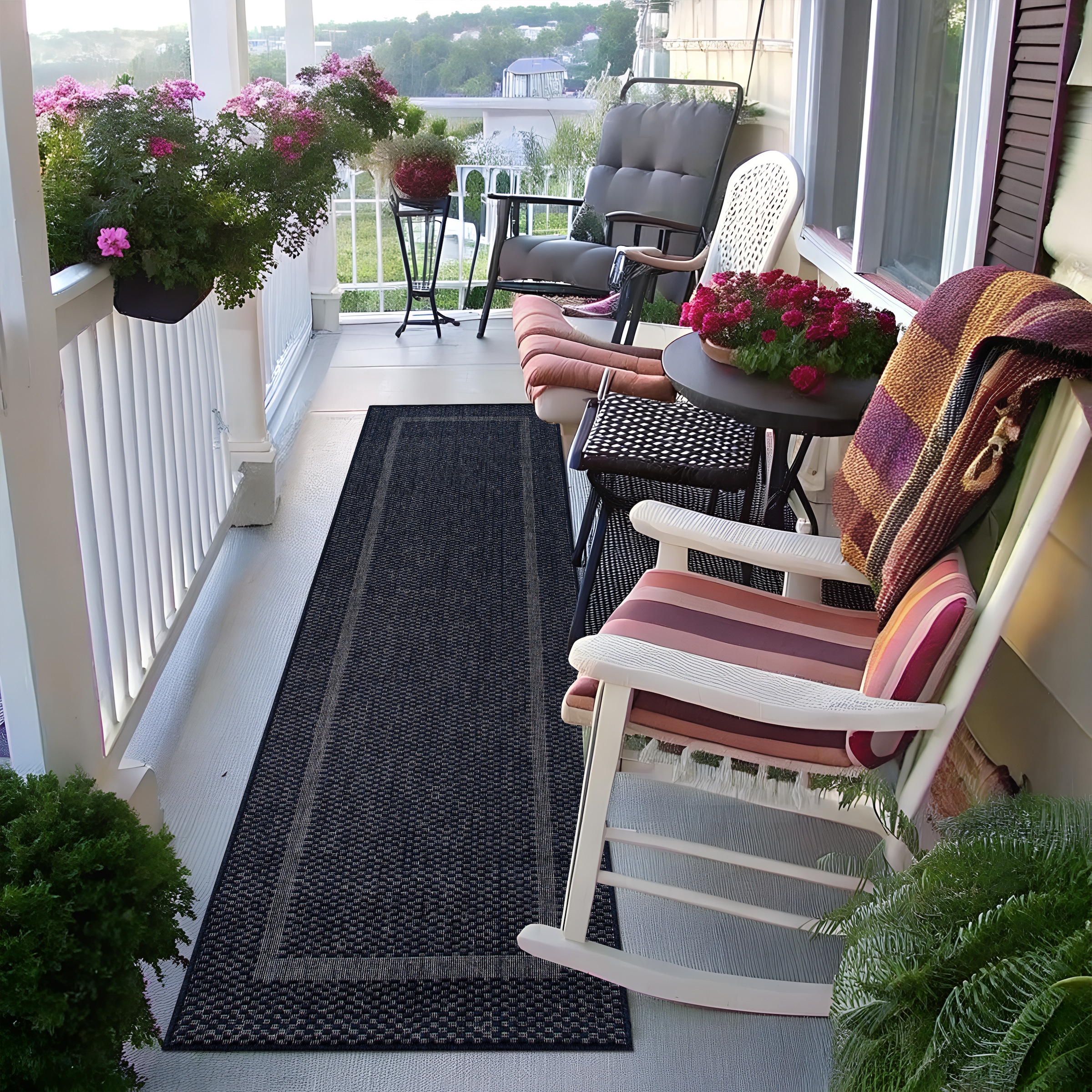 my home Teppich »Venedig Bordüre auch als Läufer erhältlich«, rechteckig, 3 mm Höhe, In- und Outdoor geeignet, Sisal-Optik, Wetterfest & UV-beständig