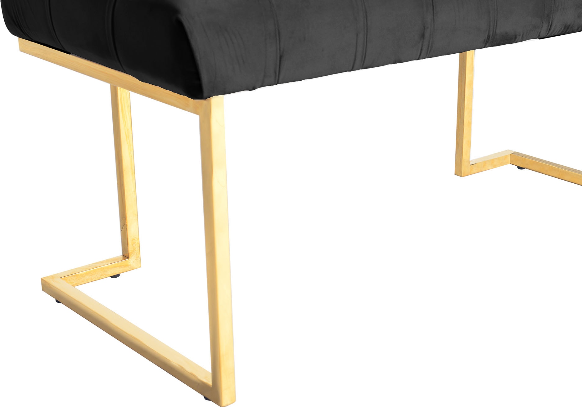 Kayoom Sitzbank »Rarity 225, Edler Touch durch goldenes Gestell« 1 Stk. tlg. eckig, samtweich, gesteppt, mit Zierknöpfen, Edelstahlgestell