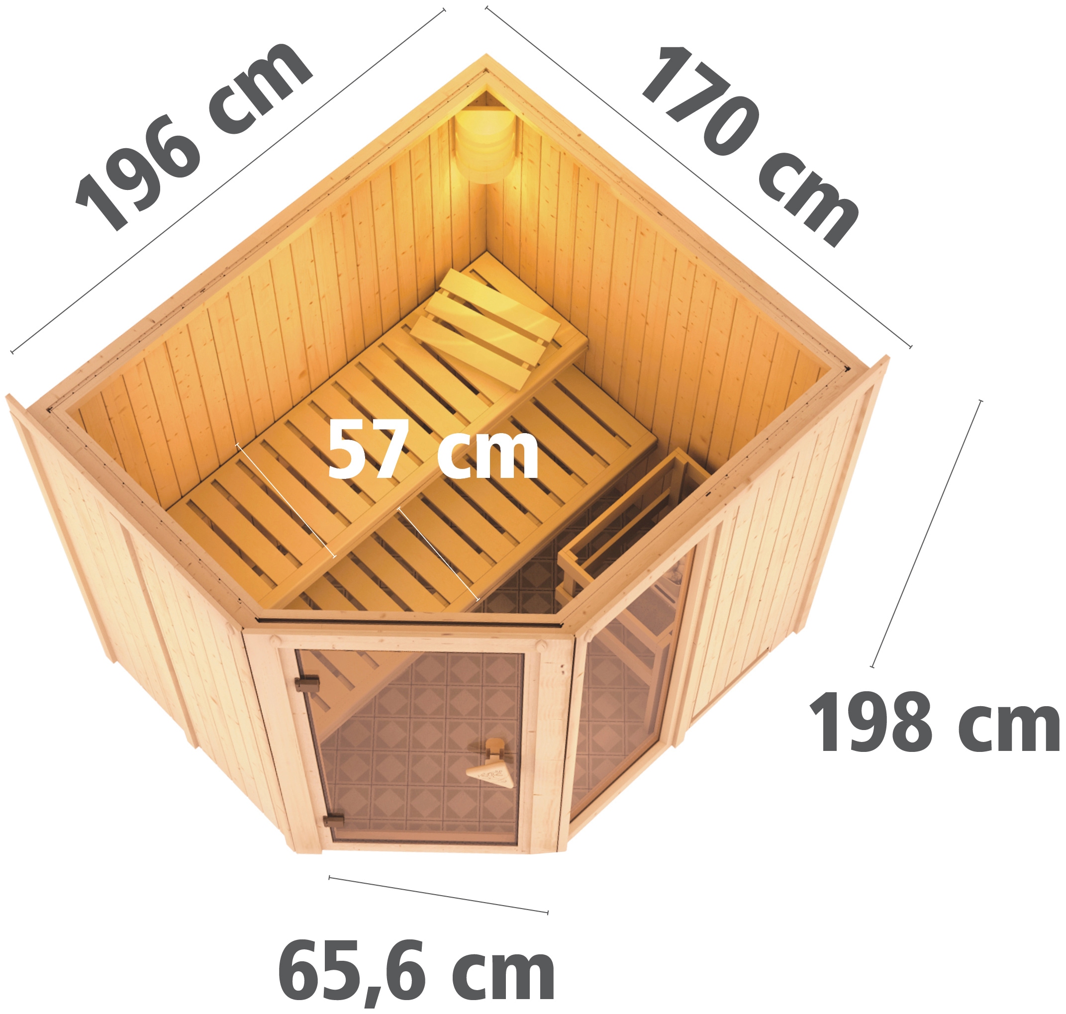 Karibu Sauna »Frigga 2«, 9-kW-Ofen mit externer Steuerung