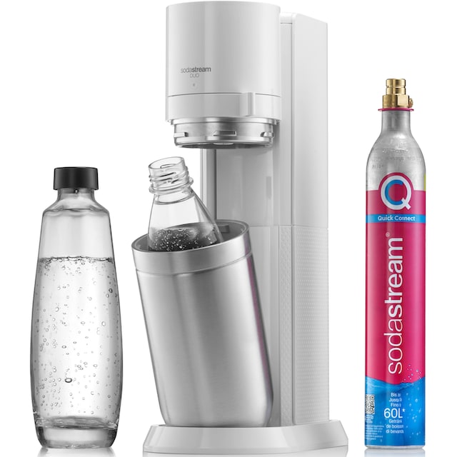 SodaStream Wassersprudler »DUO«, (Set, 4 tlg.), CO2-Zylinder, 1L Glasflasche,  1L spülmaschinenfeste Kunststoff-Flasche | BAUR