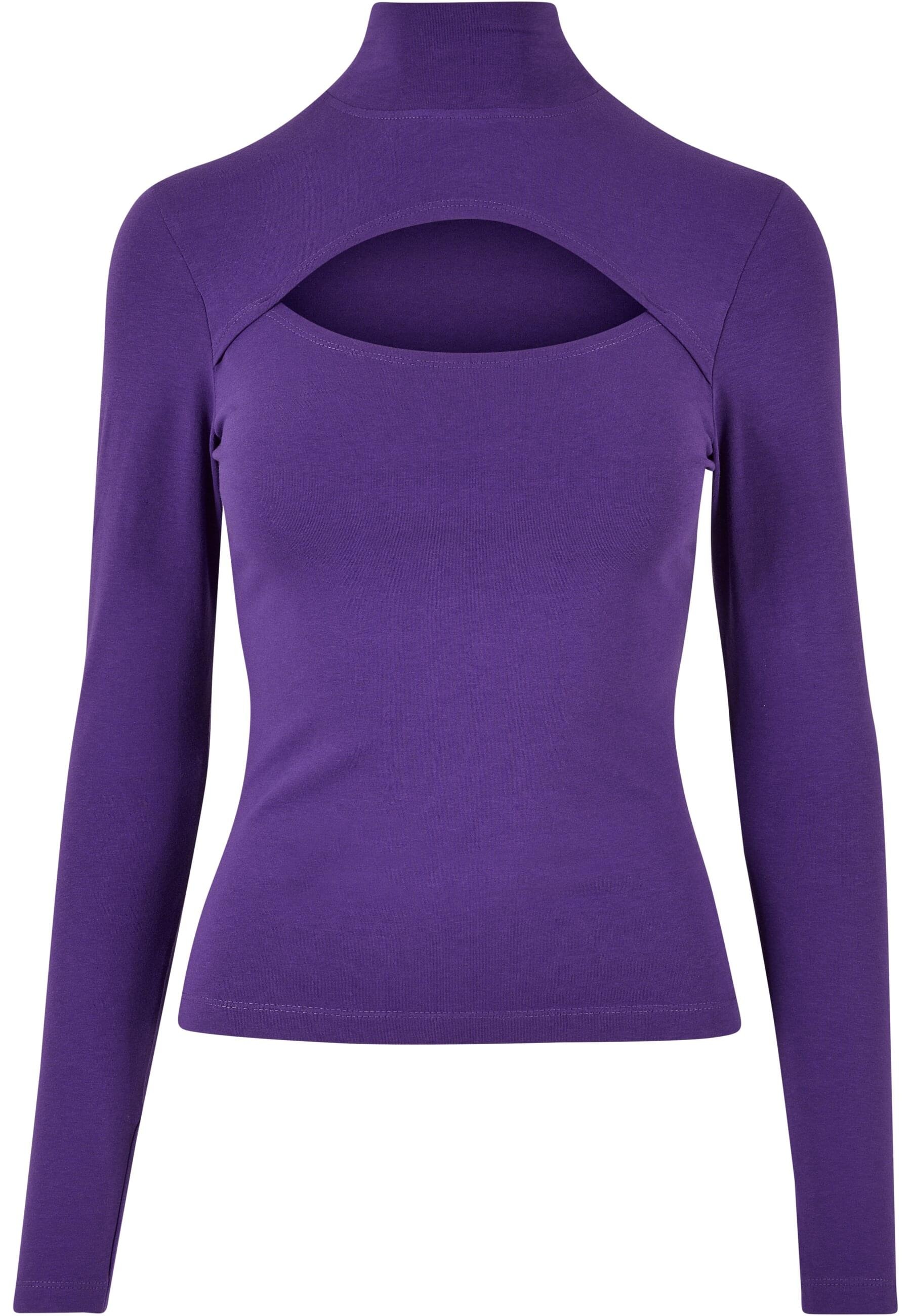 URBAN CLASSICS Langarmshirt "Urban Classics Damen Ladies Cut-Out Turtleneck Longsleeve" 1 Stk.