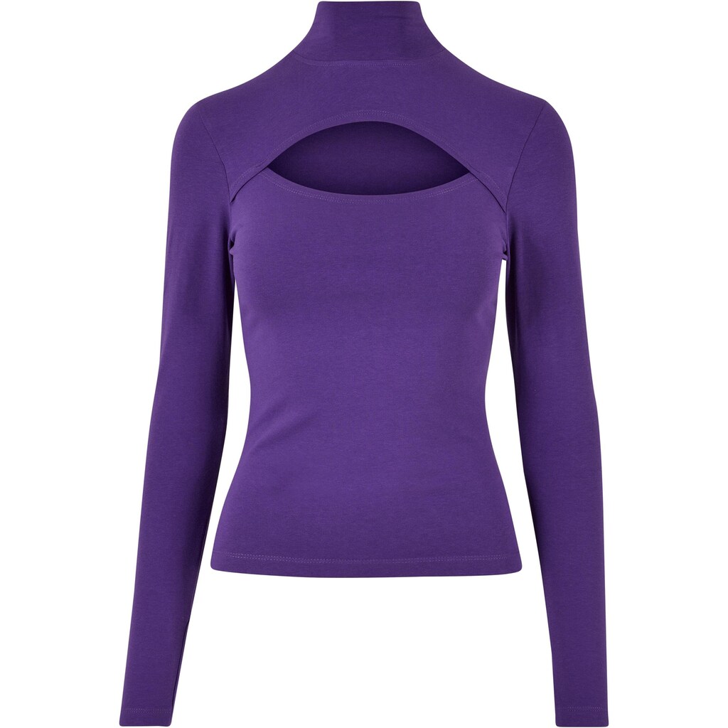 URBAN CLASSICS Langarmshirt »Urban Classics Damen Ladies Cut-Out Turtleneck Longsleeve«, (1 tlg.)