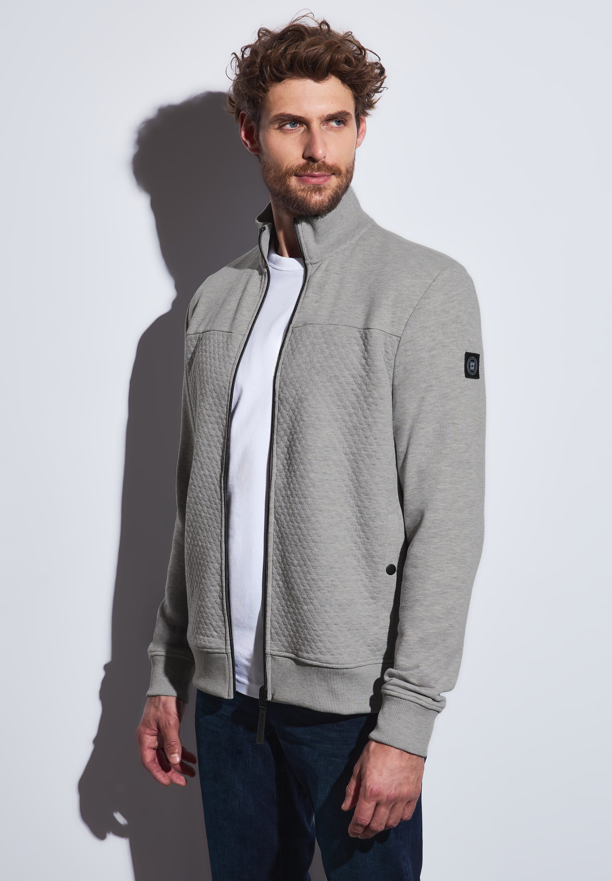 STREET ONE MEN Sweatjacke, mit Stehkragen günstig online kaufen