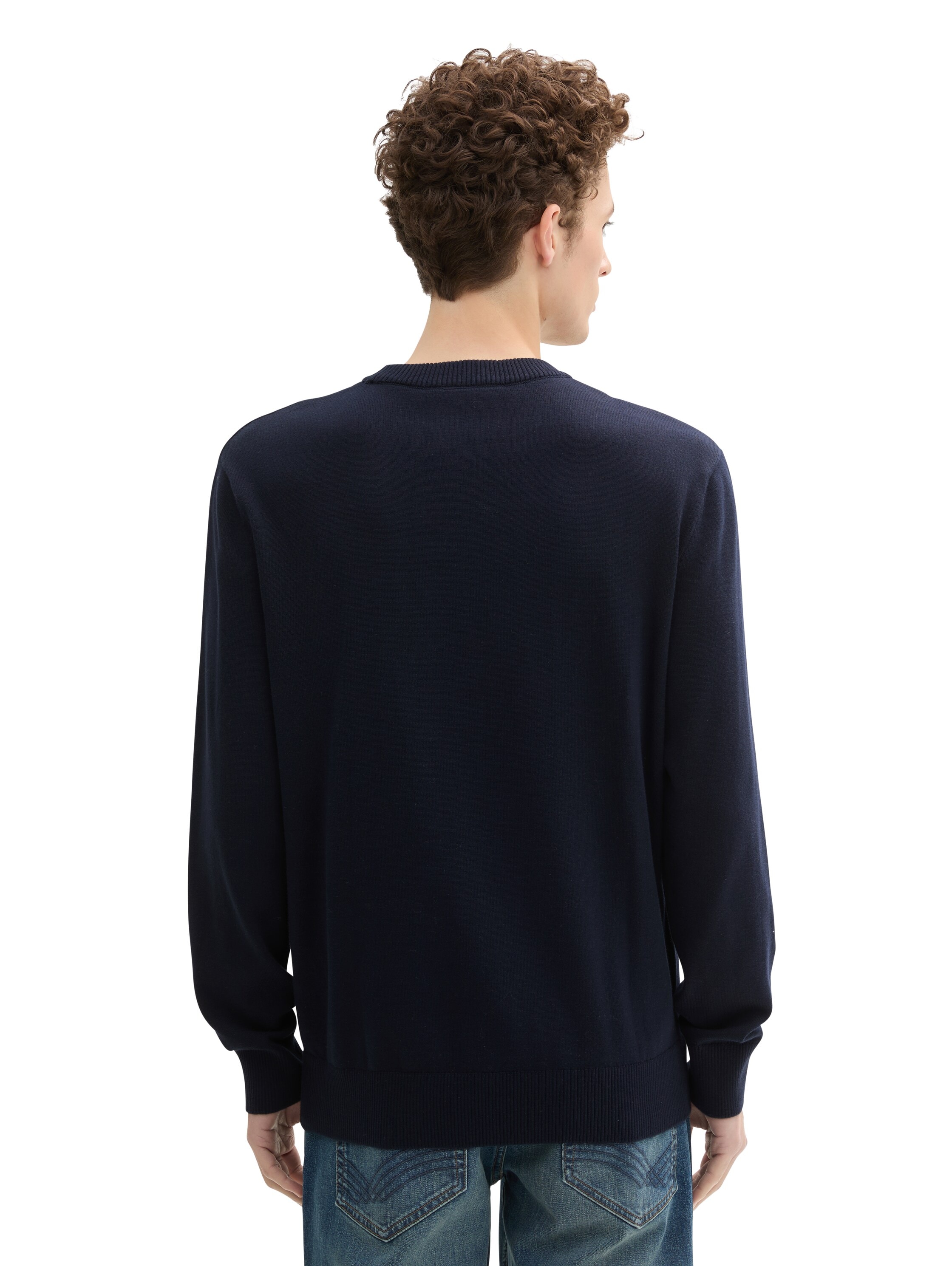 TOM TAILOR Denim Strickpullover, mit Rundhalsausschnitt