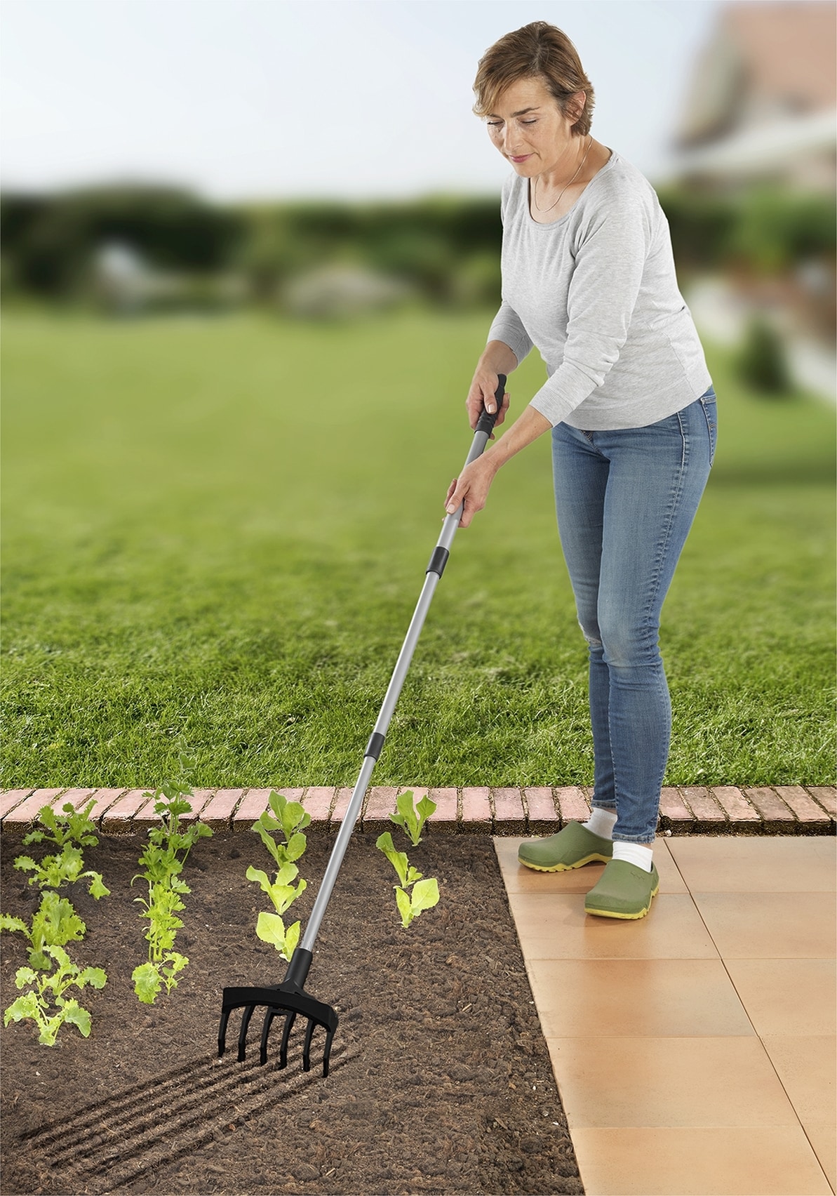 Maximex Kultivator »Gartenhacke und Kultivator 2in1« mit Teleskopstiel, rückenschonend, langlebiges Material