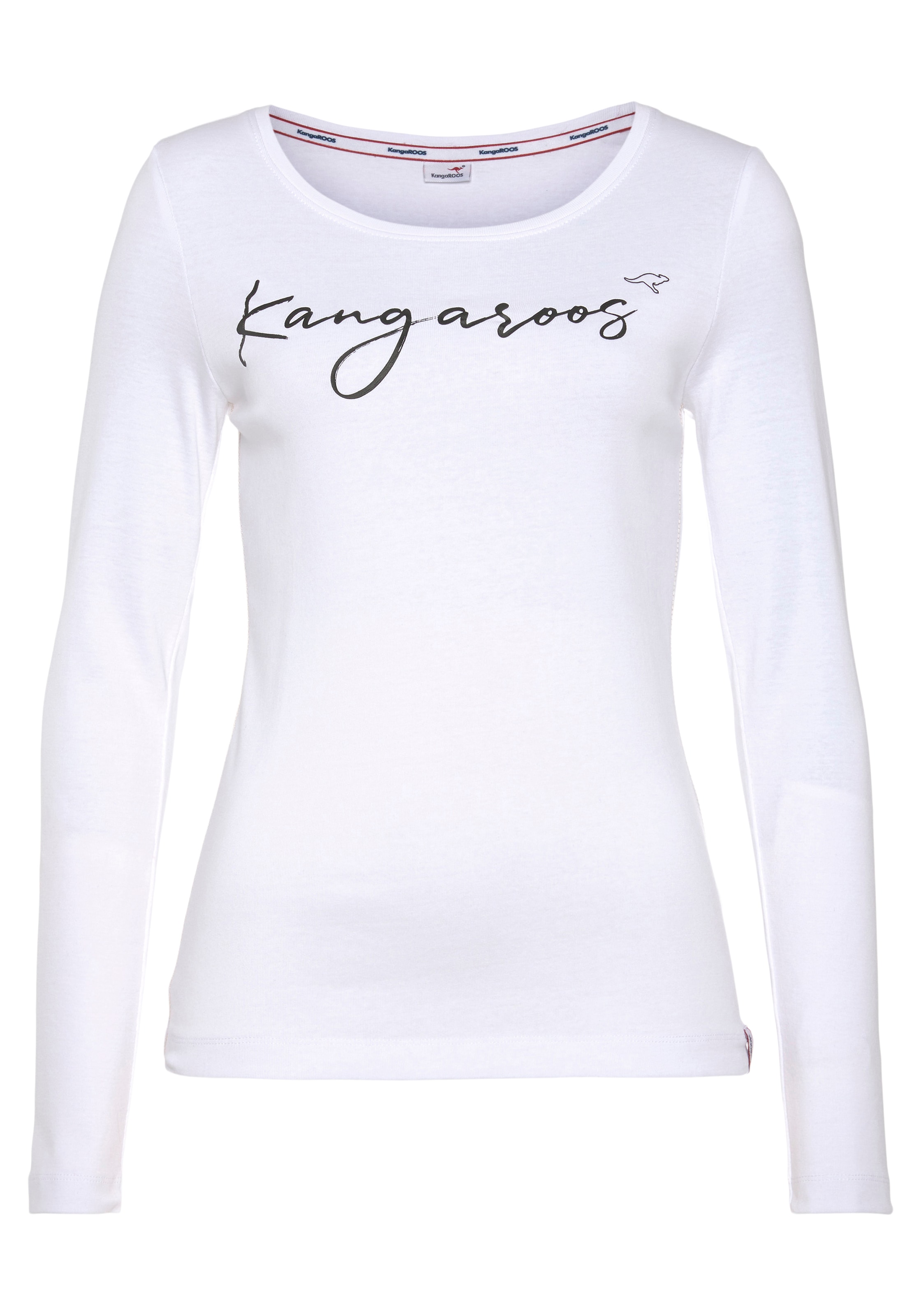 KangaROOS Longsleeve, Langarm, sehr figurbetont, aus Rippware, aus 100% Baumwolle