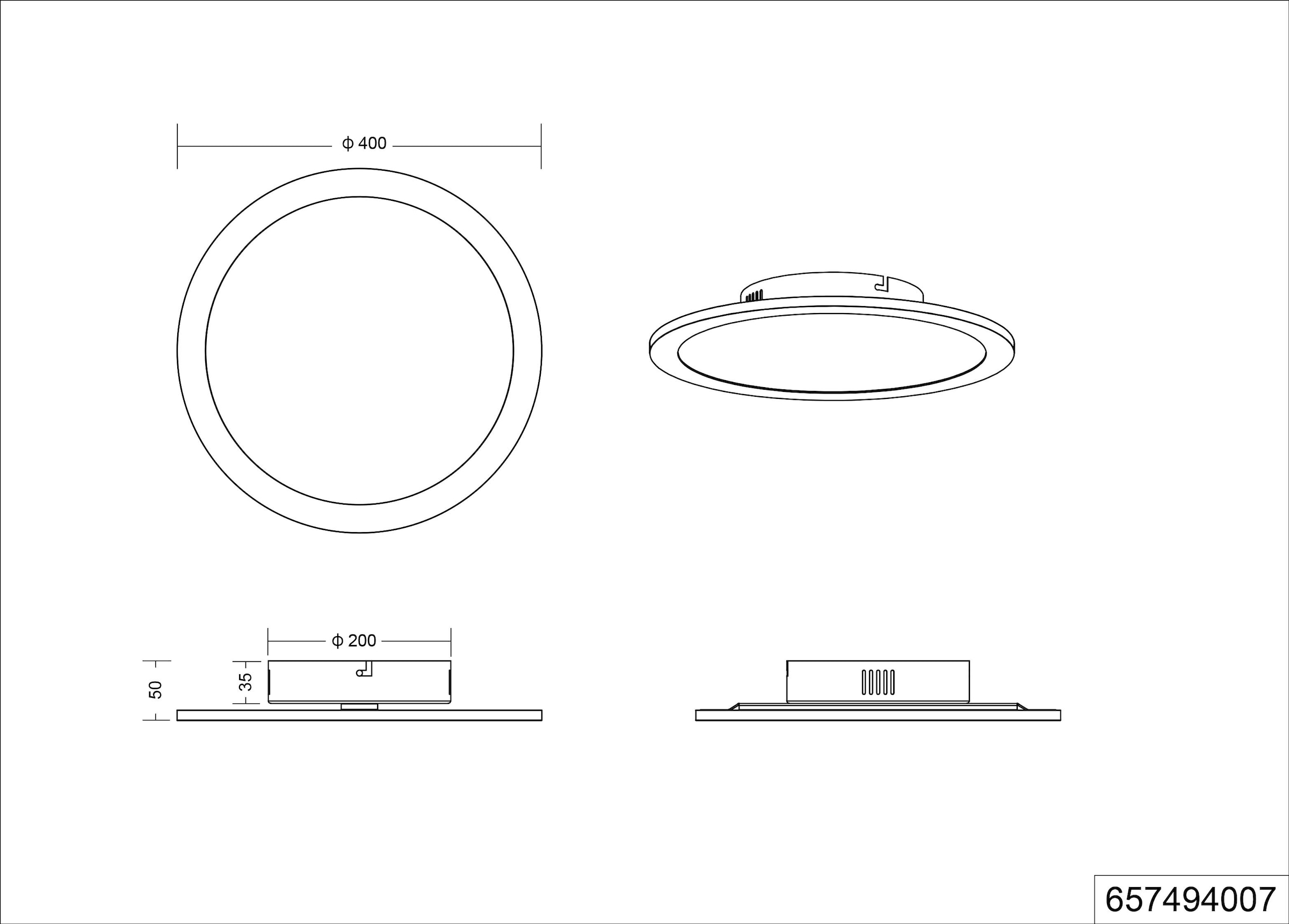 TRIO Leuchten LED Deckenleuchte »Griffin«, 1 flammig, Leuchtmittel LED-Board | LED fest integriert, WiZ Smarthome Deckenleuchte App Steuerung