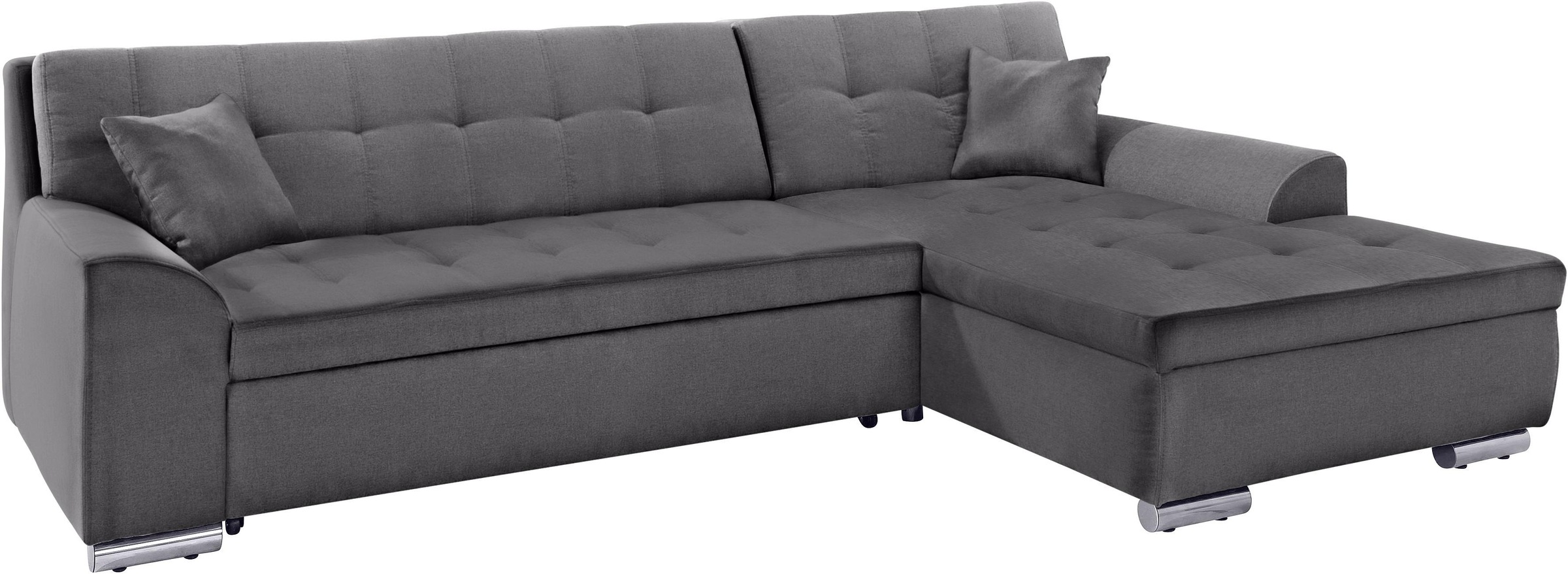 DOMO collection Ecksofa "Aversa, moderne Steppung, geschwungene Armlehnen, günstig online kaufen