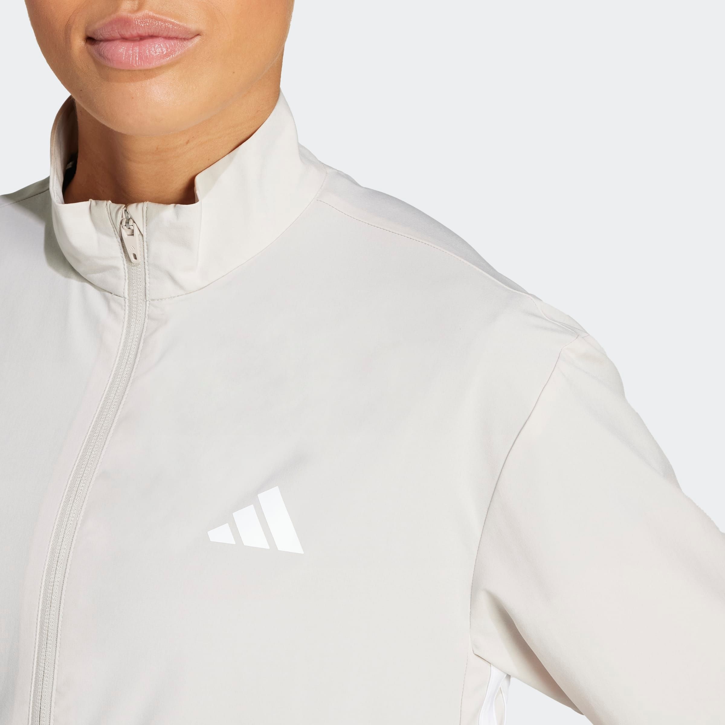 Adidas Sweat-shirt à Zip Train Essentials 3 Stripes Woven Warm Up Wonder Alumina / White S 3