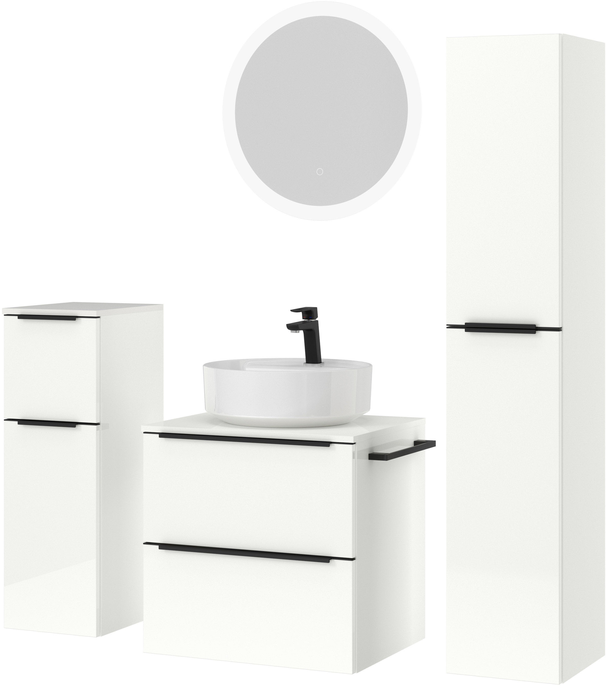nobilia Badmöbel-Set "Alvene", (4 St., vormontiert, mit Soft-Close), Hochgl günstig online kaufen