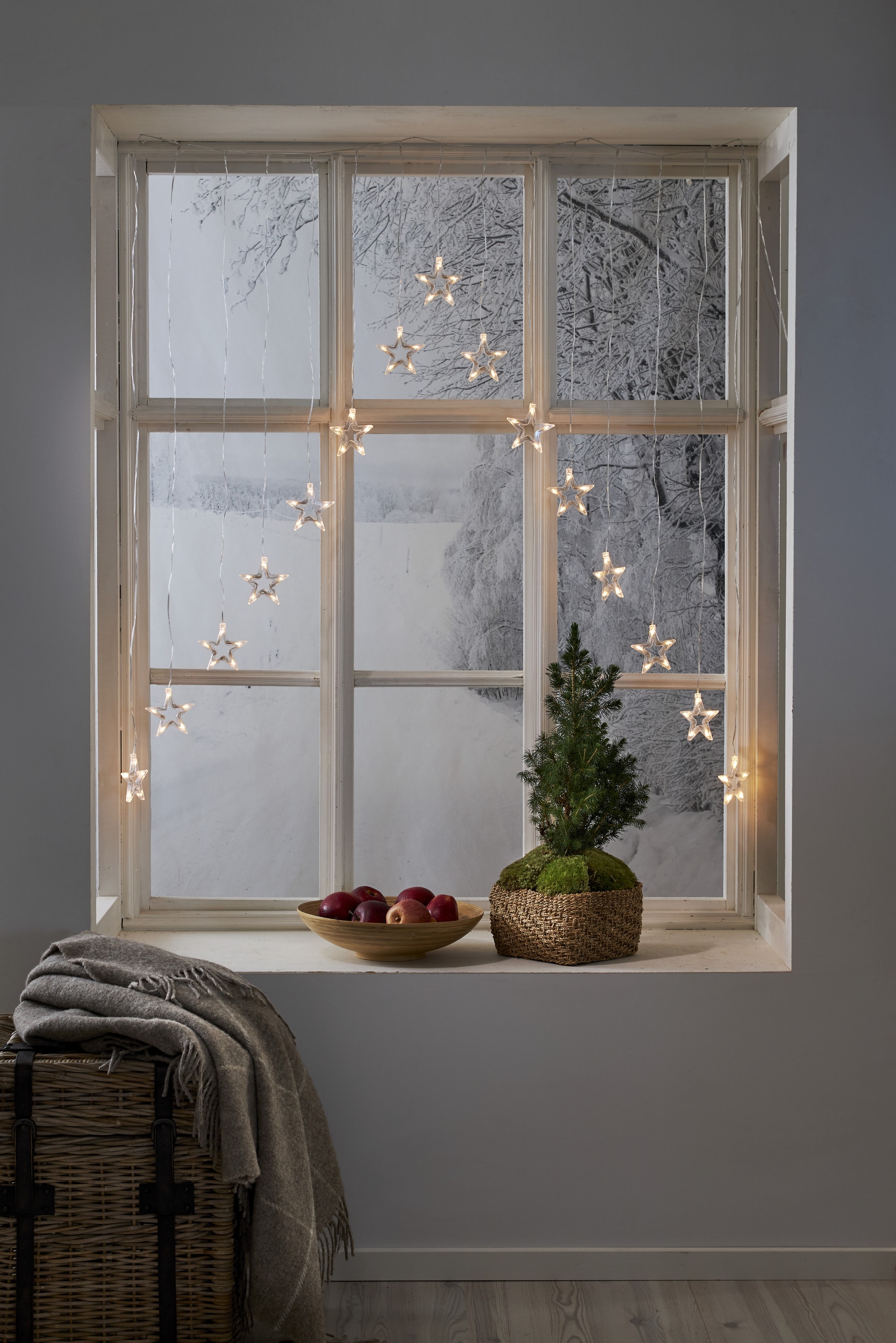 EGLO Lichterkette »Decystar, Lichtervorhang Wohnzimmer Schlafzimmer, 125 cm« 15 Stk.-flammig aus Stahl und Kunststoff, Weihnachtsbeleuchtung, Christmas