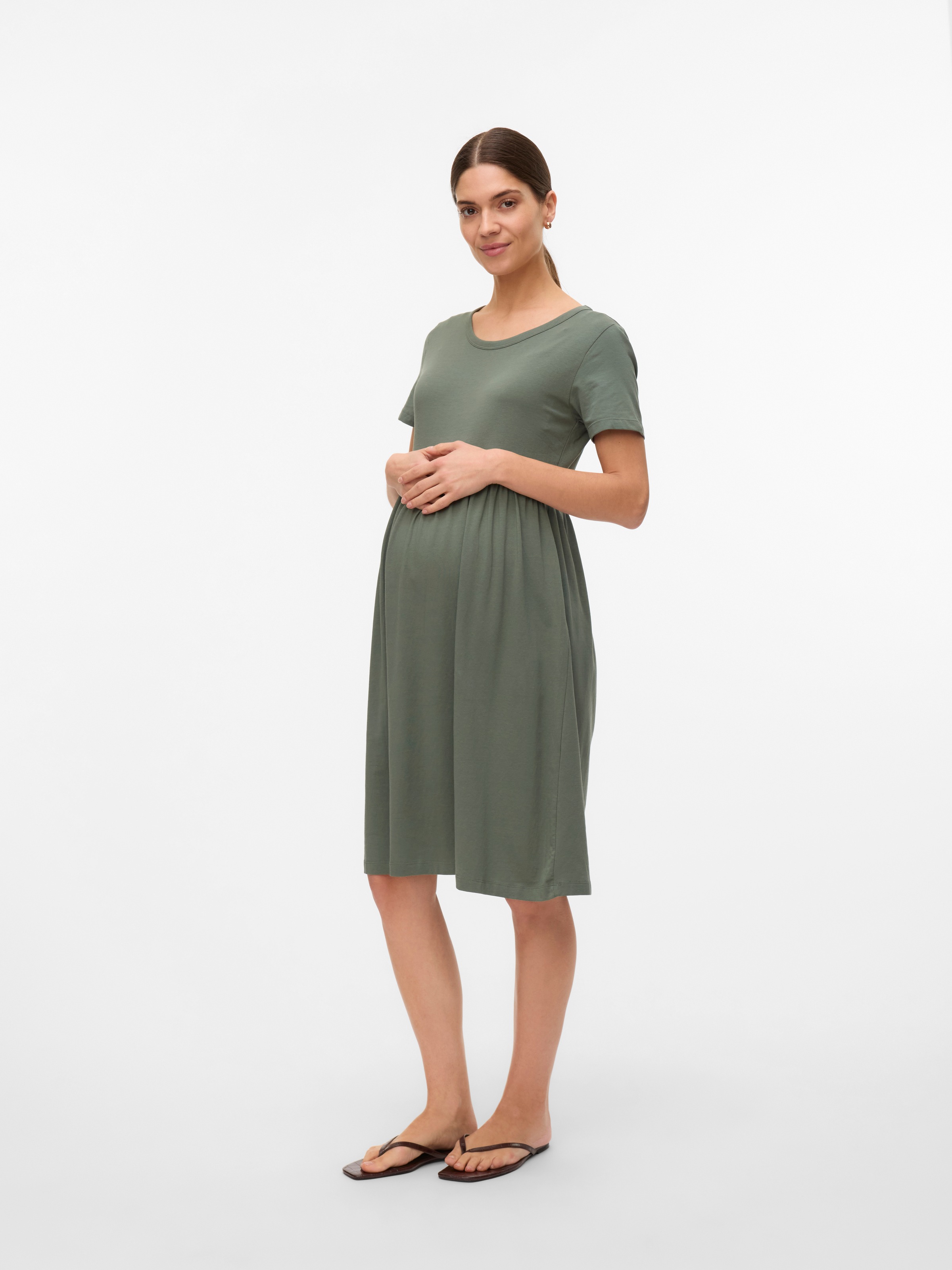 Mamalicious Jerseykleid "MLMIA SS JRS ABK SKATER DRESS NOOS" Baumwollmischung, regular fit