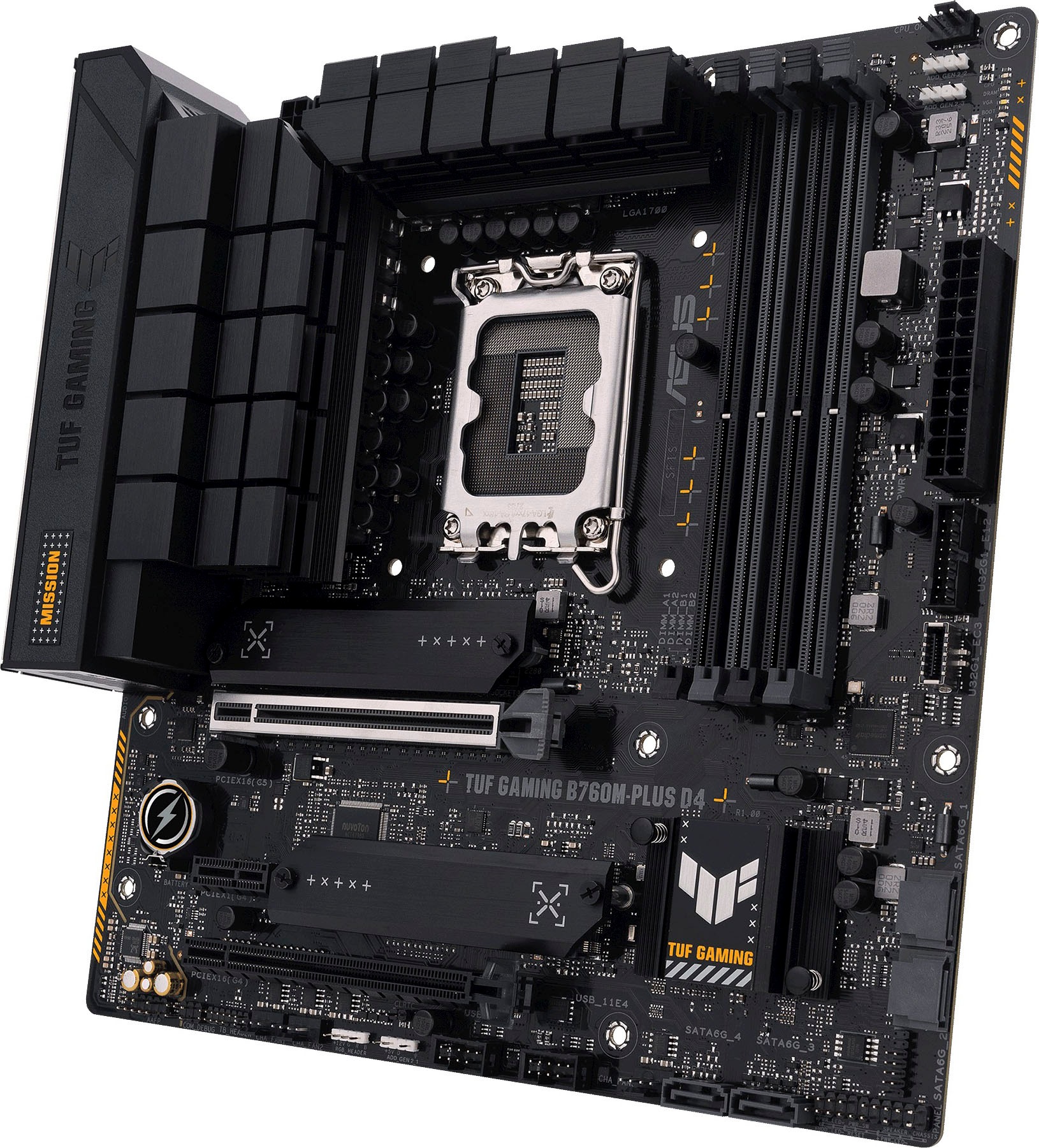 Asus Mainboard »TUF GAMING B760M-PLUS D4«, Intel B760, mATX, DDR4 Speicher, PCIe 5.0, 2x M.2, Thunderbolt 4