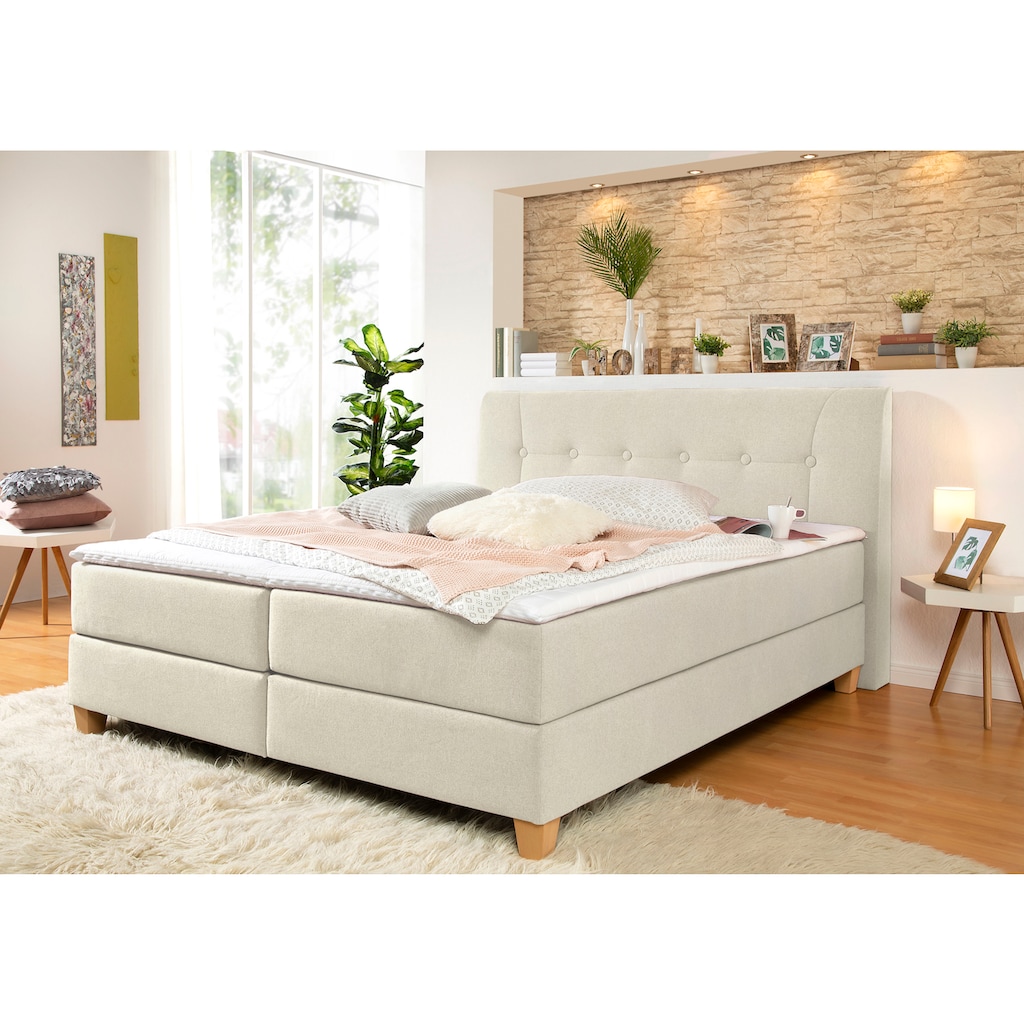 Home affaire Boxspringbett »Calloway«, inkl. Topper, XXL-Ausführung, in 4 Farben, 5 Breiten, 3 Matratzenarten