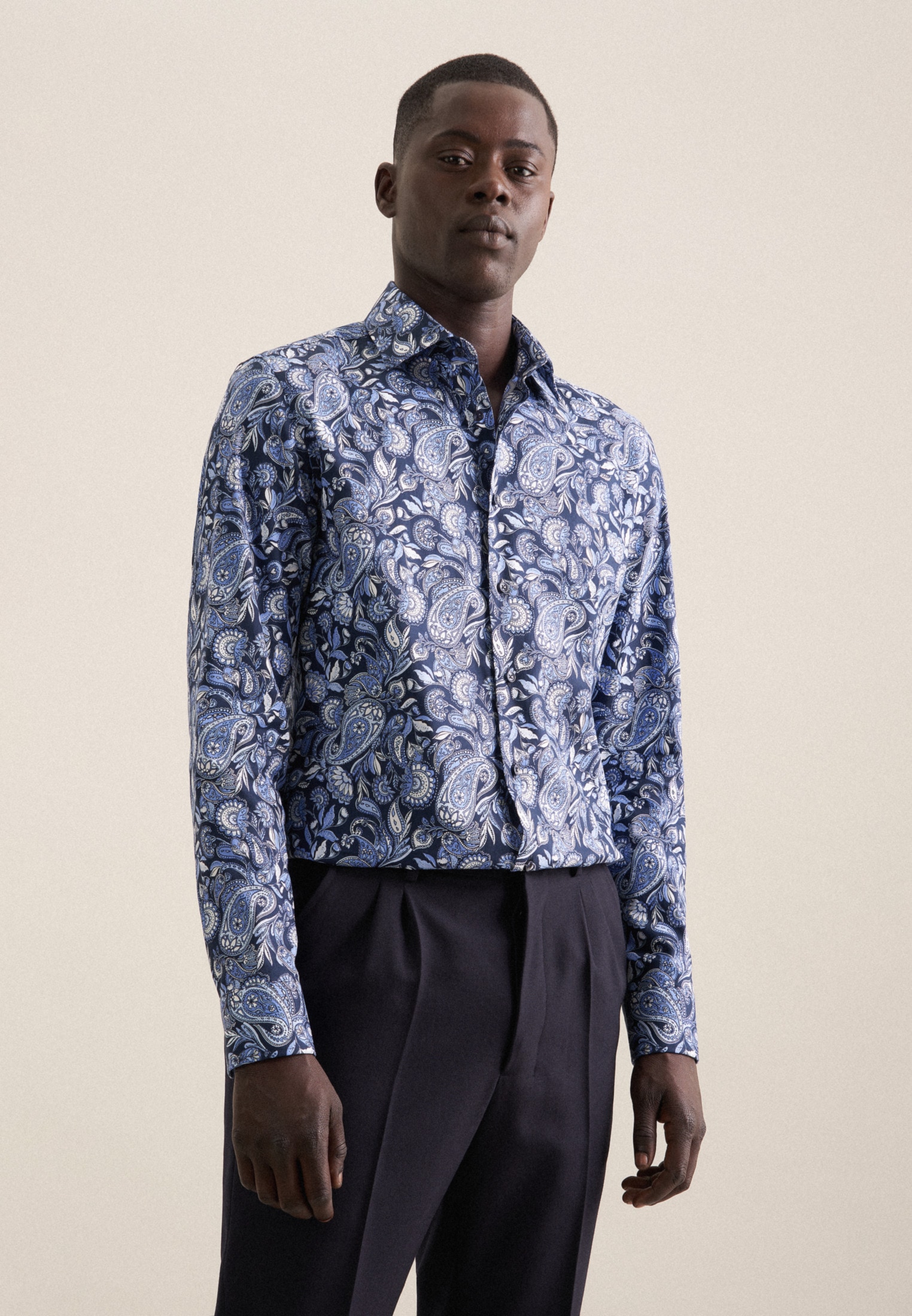 seidensticker Businesshemd "Slim" Slim 1/1 Kentkragen Druck günstig online kaufen