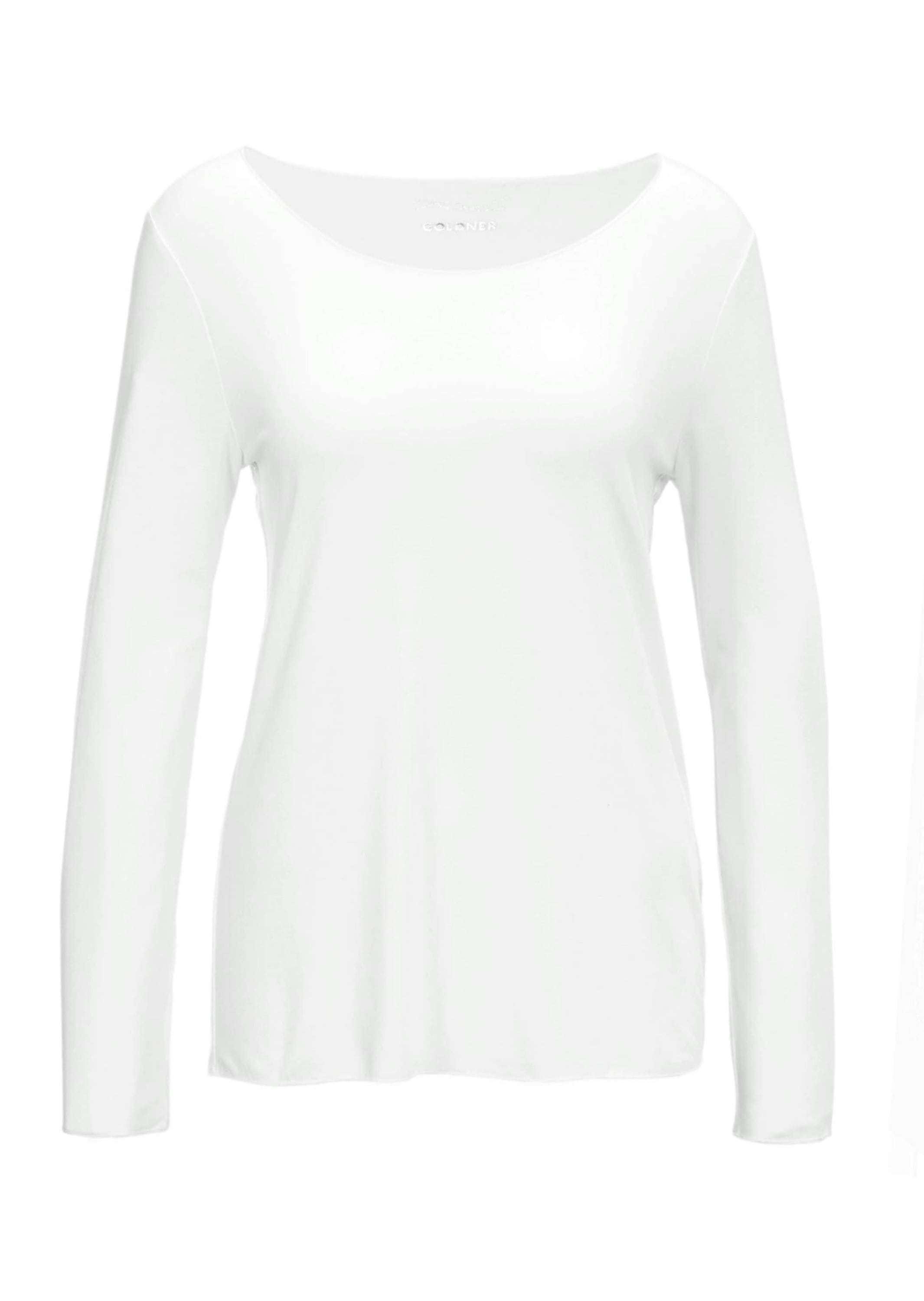 GOLDNER Longpullover "Kurzgröße Kombistarkes Langarmshirt mit tonaler Zierkante" Ohne