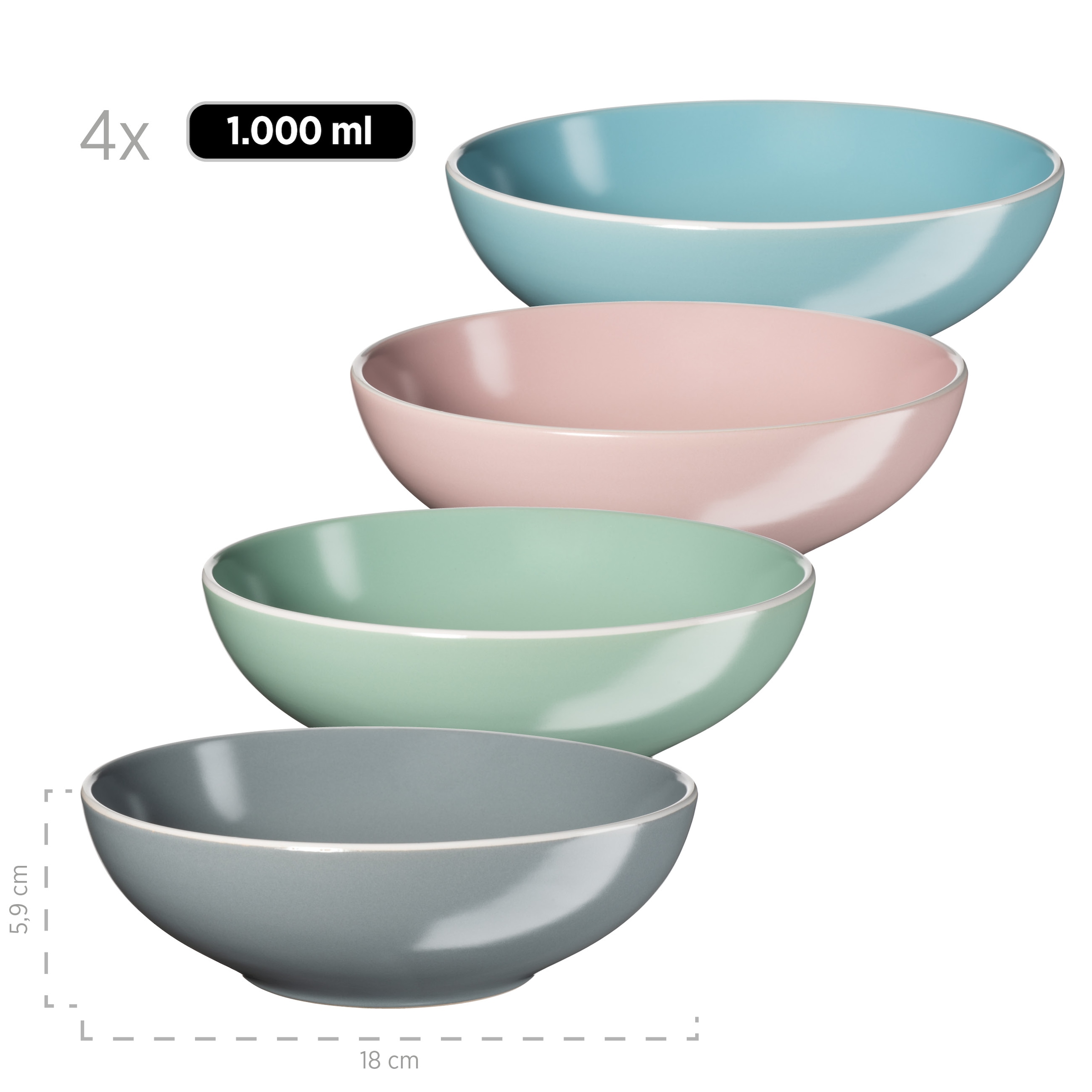 MÄSER Kombiservice »ELISSA II, Geschirr-Set, Steinzeug«