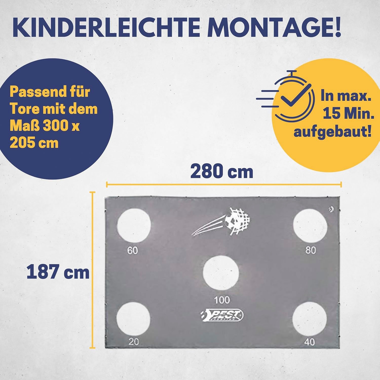Best Sporting Fußballtor »Torwand 280er mit 5 Schußlöchern«