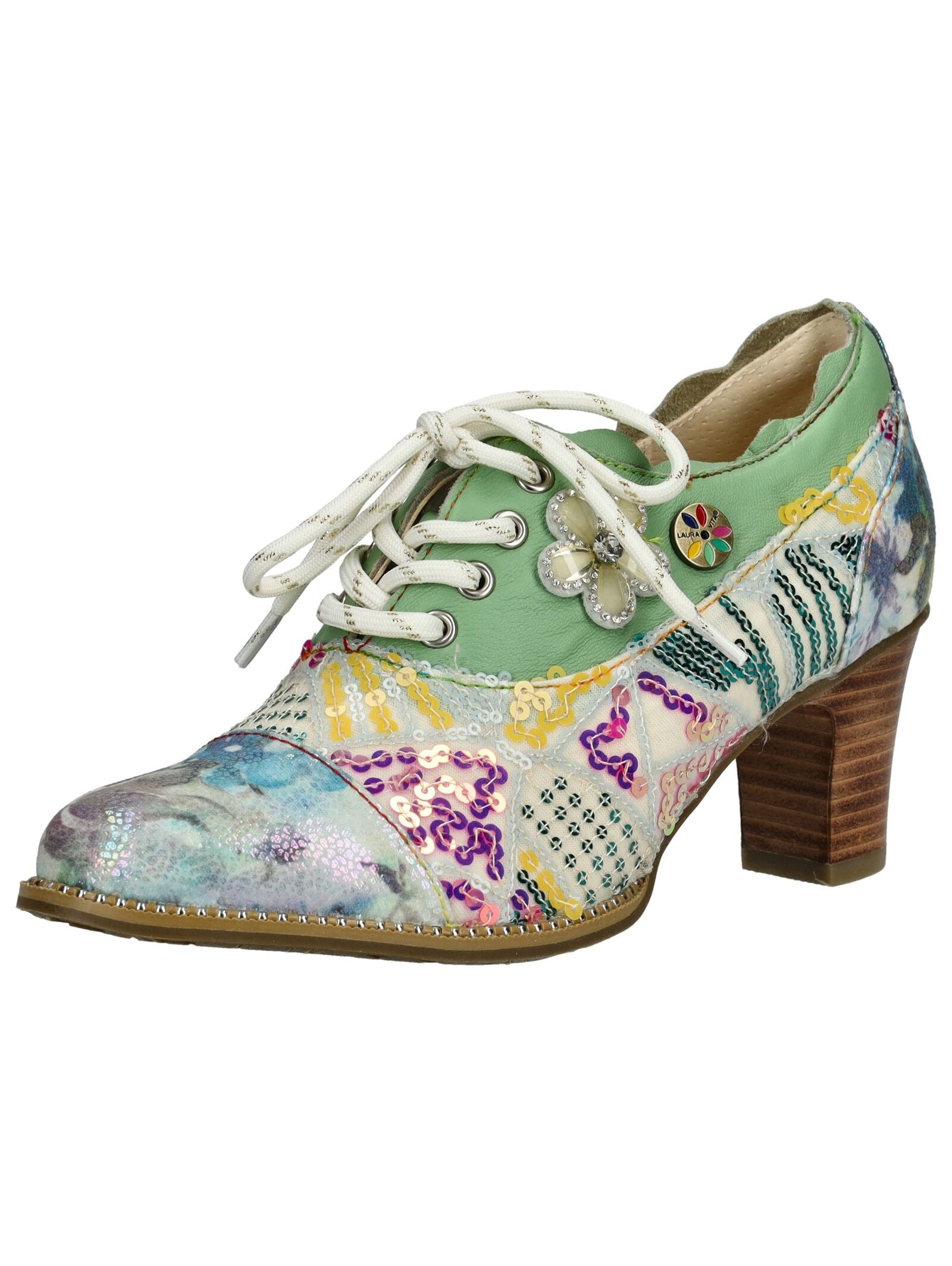 LAURA VITA Schnürpumps "LAURA VITA Pumps Leder/Textil" günstig online kaufen