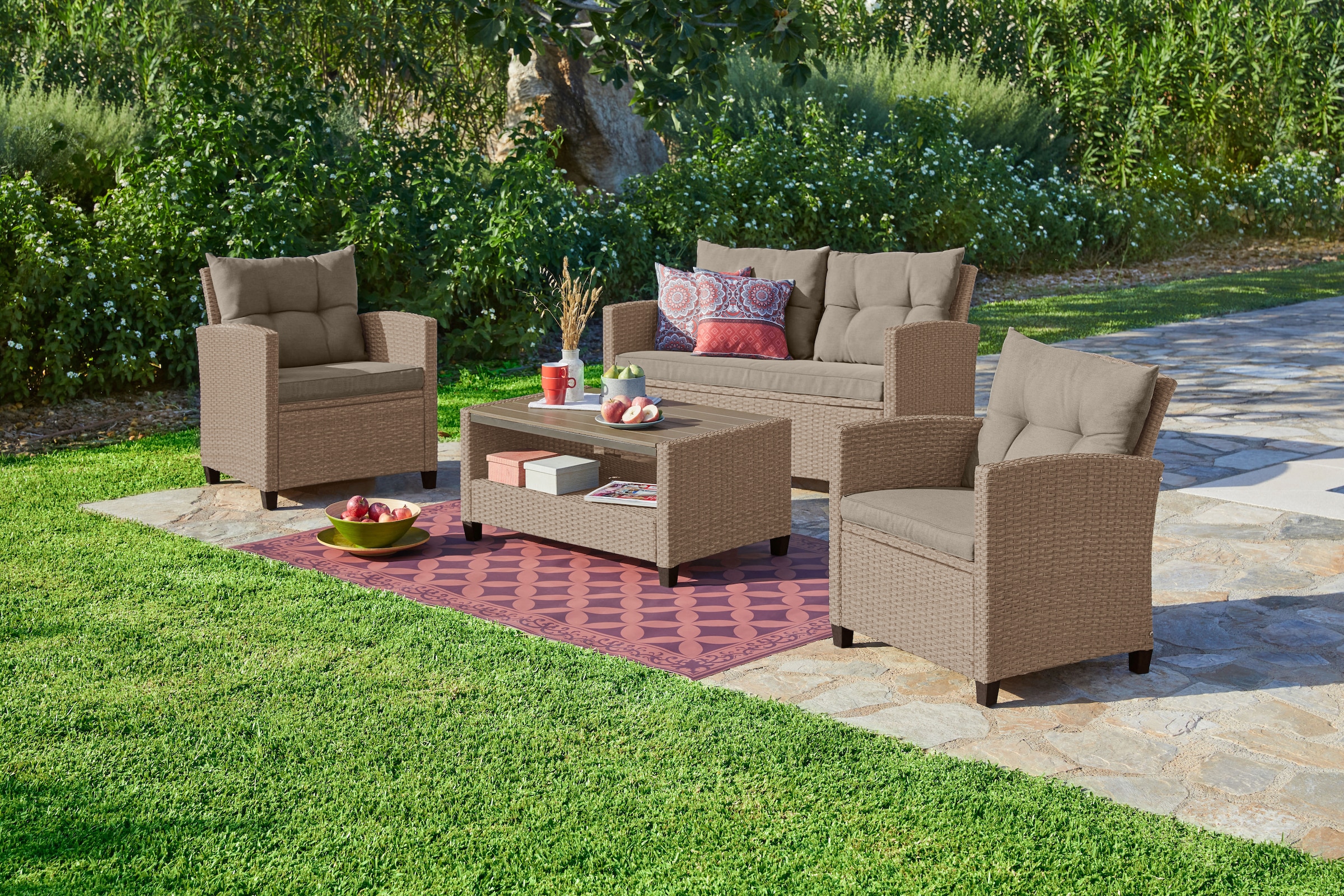 KONIFERA Gartenlounge-Set "Lorca", (Set, 16 tlg., 2xSessel,2er Sofa,1xTisch günstig online kaufen