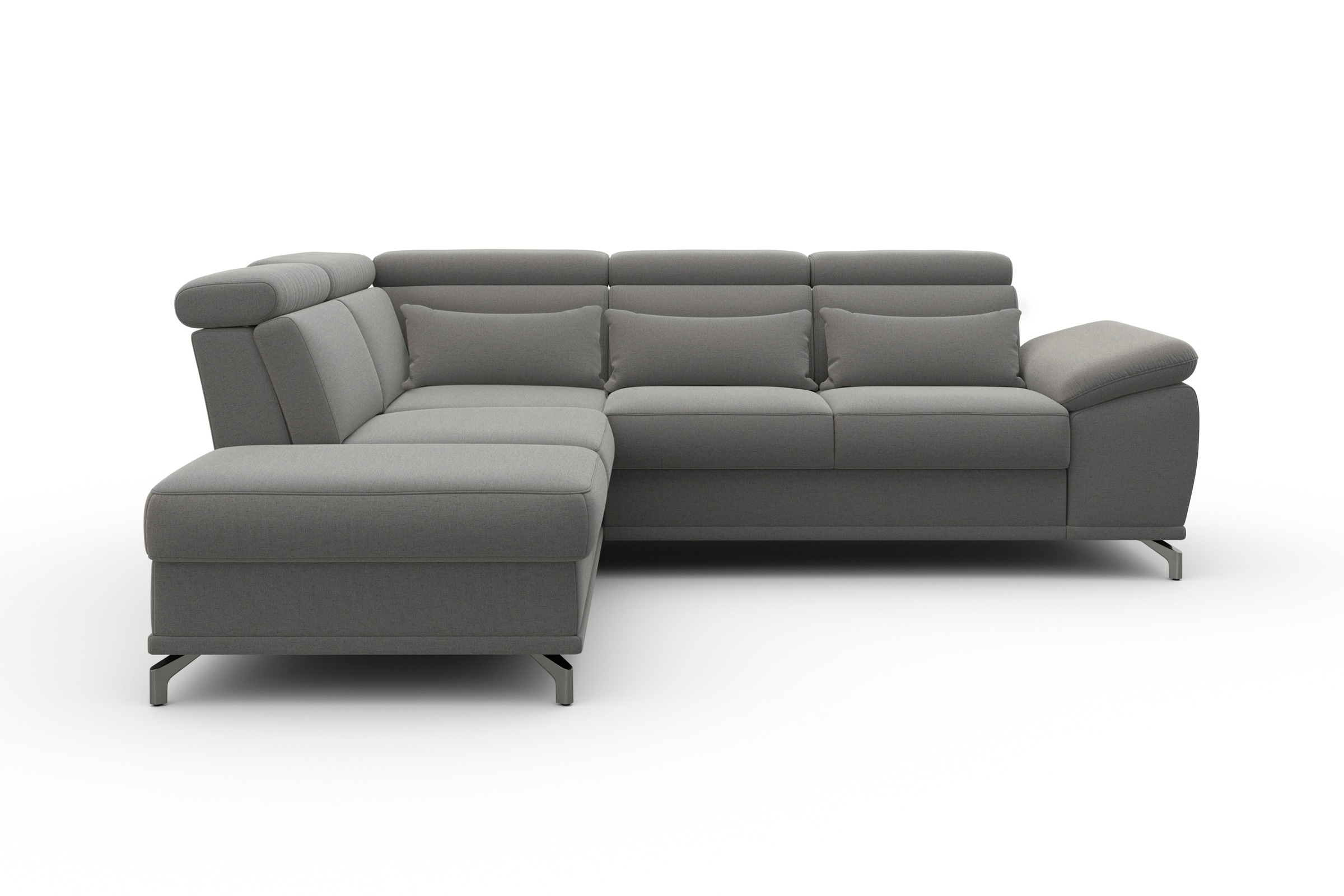sit&more Ecksofa "Cabrio L-Form, B: 274 cm, mit Sitztiefen-, Arm- & Kopfteilverstellung" 3 Nierenkissen, Federkern, optional Schlaffunktion und Stauraum