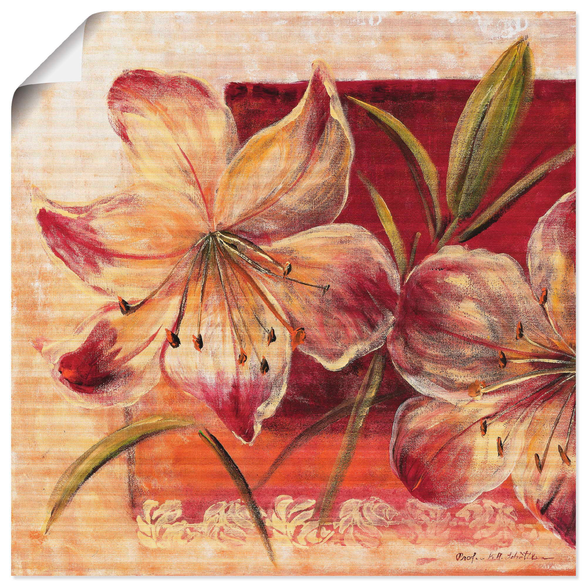 Artland Wandbild »Klassische Blumen III«, Blumen, (1 St.), als Leinwandbild, Wandaufkleber in verschied. Größen