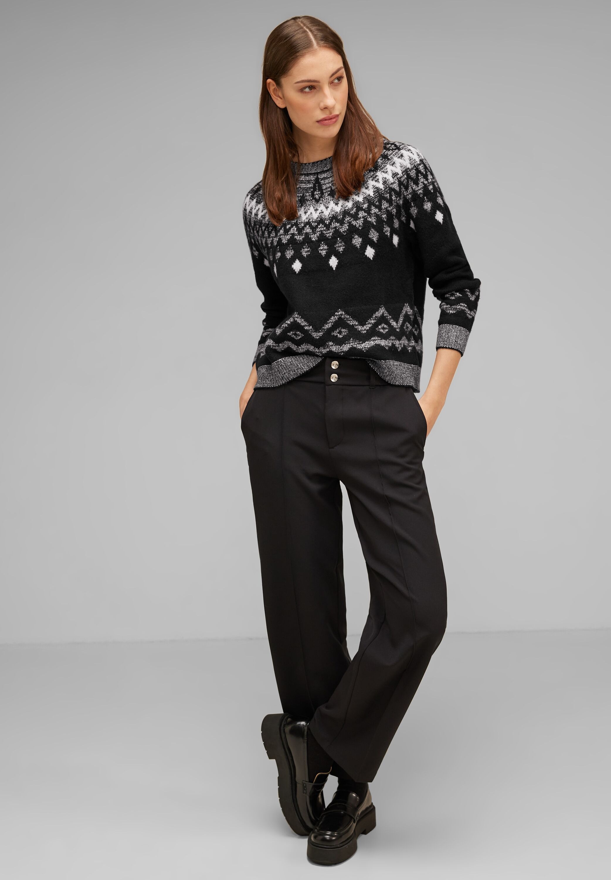 STREET ONE Strickpullover, mit Rundhalsausschnitt