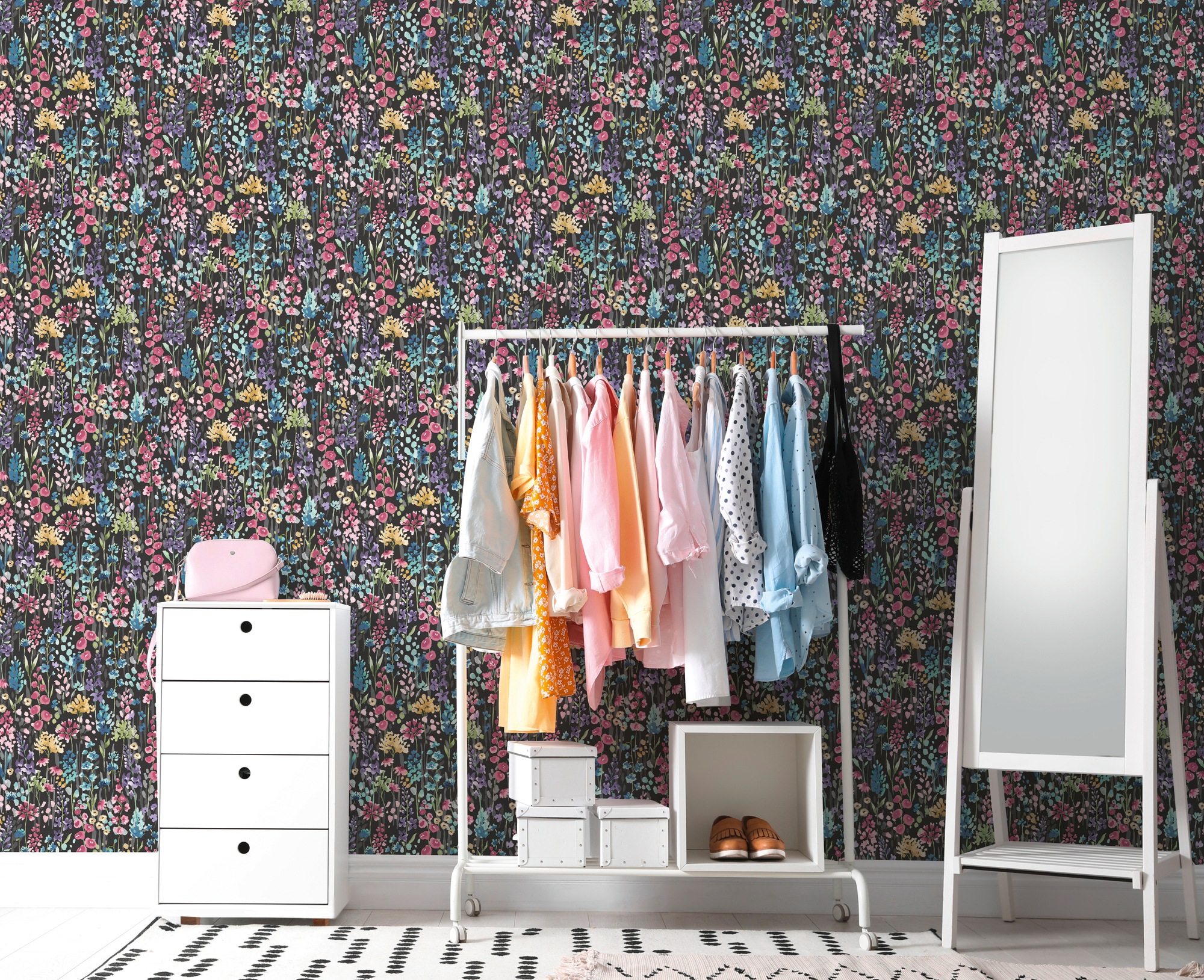A.S. Création Vliestapete »Aquarell Dreams Blümchen-Tapete Mustertapete Blumen Blumen«, matt, Vliestapete Blumen für Schlafzimmer Küche Wohnzimmer Blümchen Design