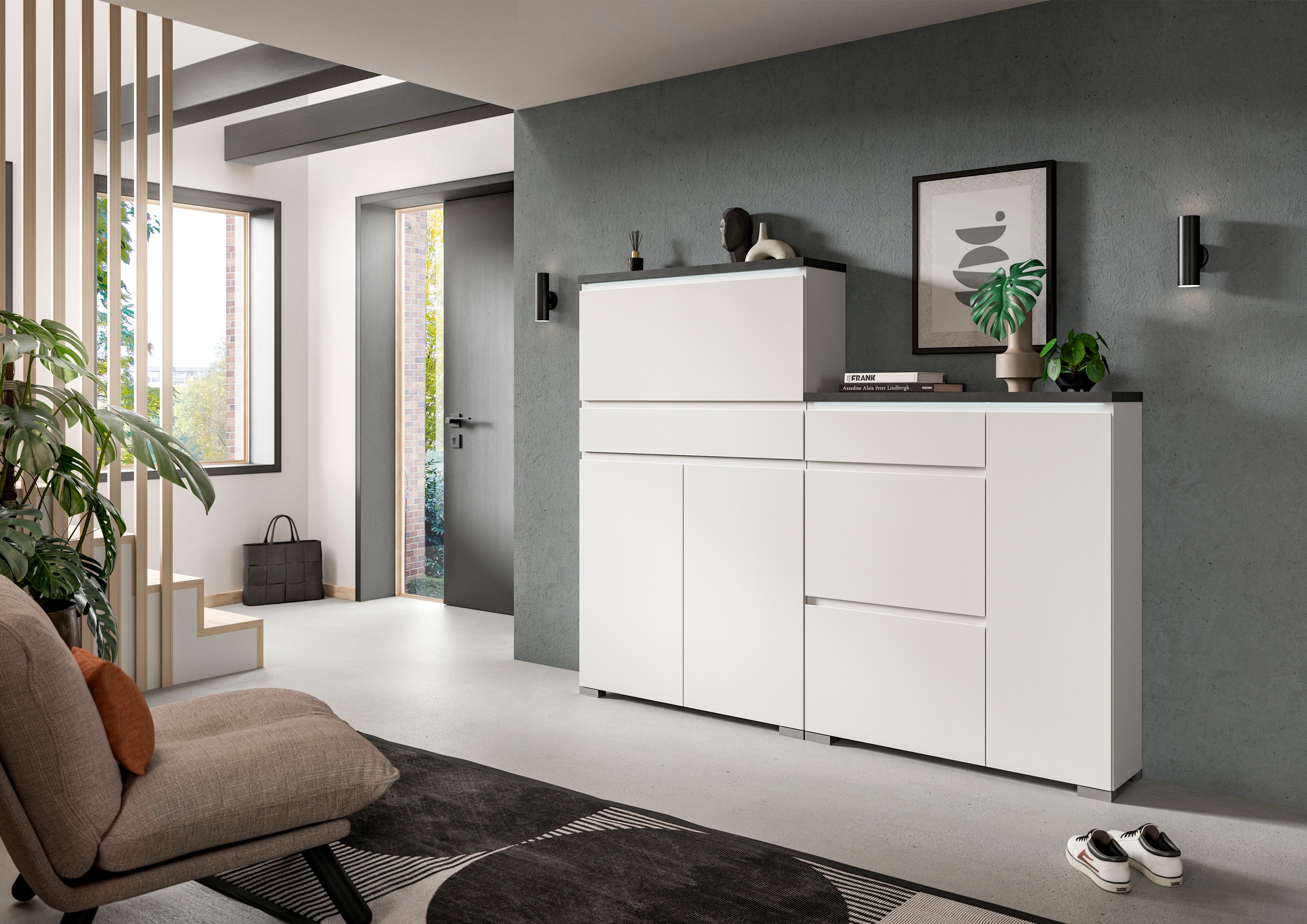 Home affaire Schuhschrank "Skoskap, Tiefe 27cm, 2 Klappen mt Schuhwalze, 1 günstig online kaufen