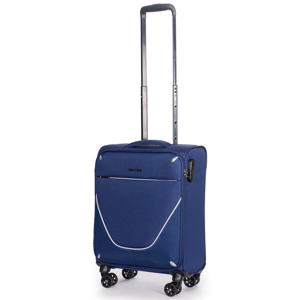 Stratic Weichgepäck-Trolley »Strong S, navy«, 4 Rollen, Handgepäck Reisekoffer Reisegepäck Zahlenschloss