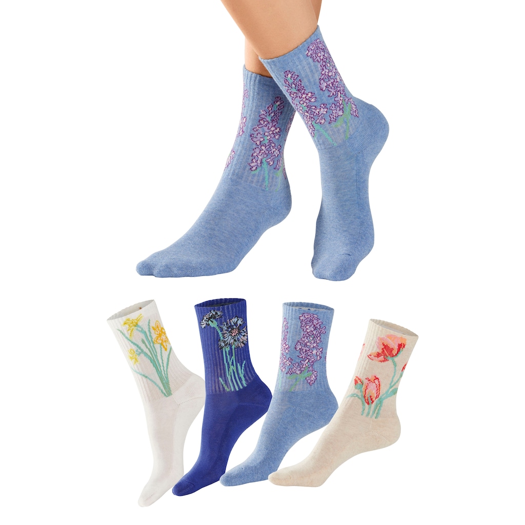 LASCANA Basicsocken, (Packung, 4 Paar)