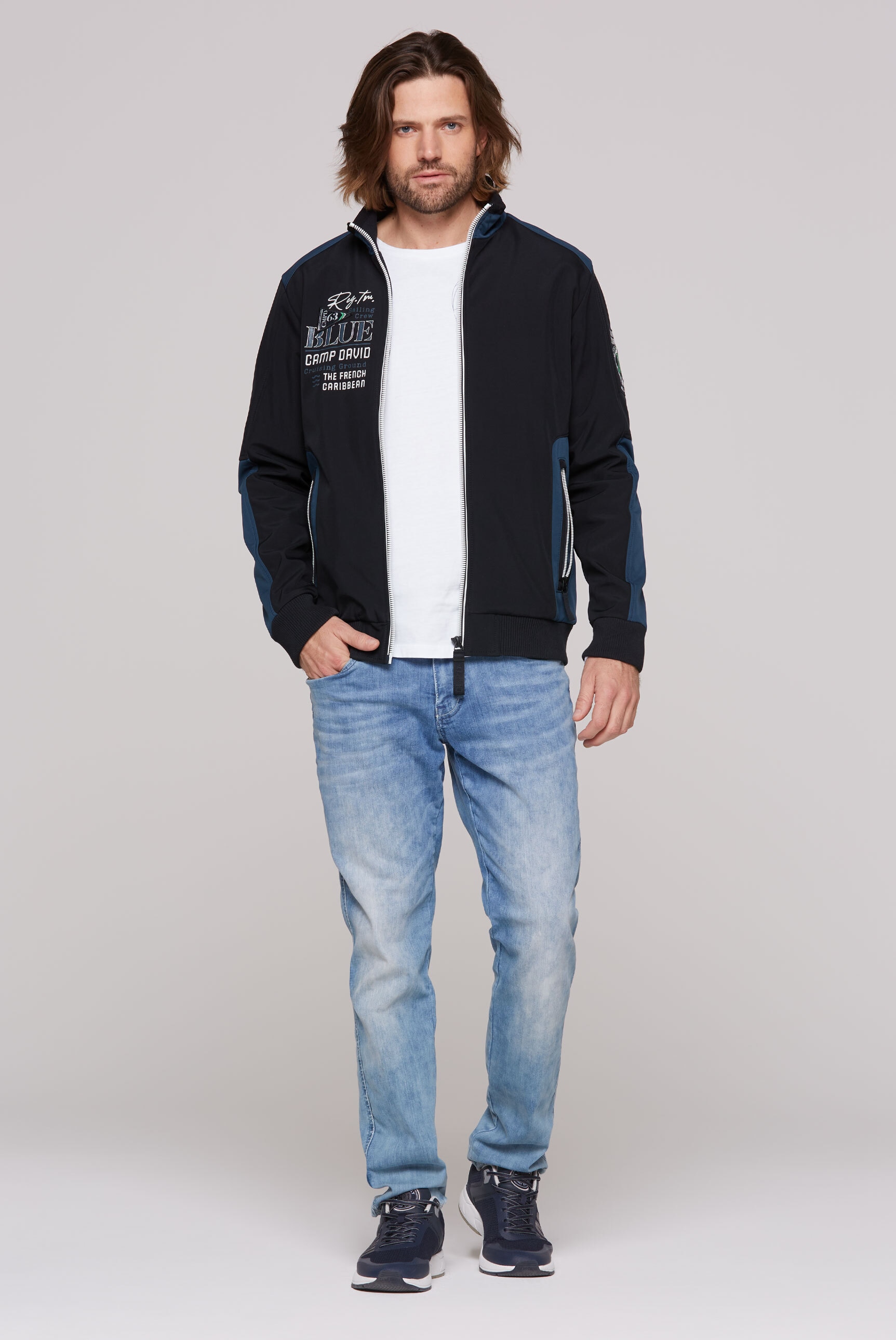 CAMP DAVID Softshelljacke ohne Kapuze mit Stehkragen