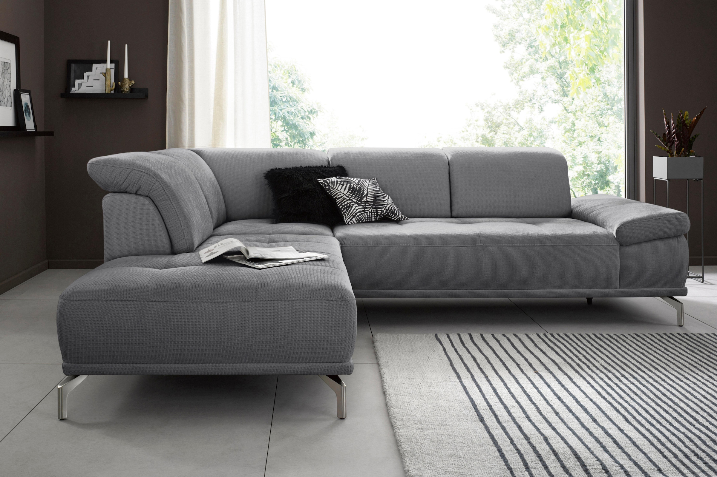 OTTO home Ecksofa "Caluna" Inkl.Sitztiefenverstellung, wahlweise mit Kopf- und Armteilverstellung