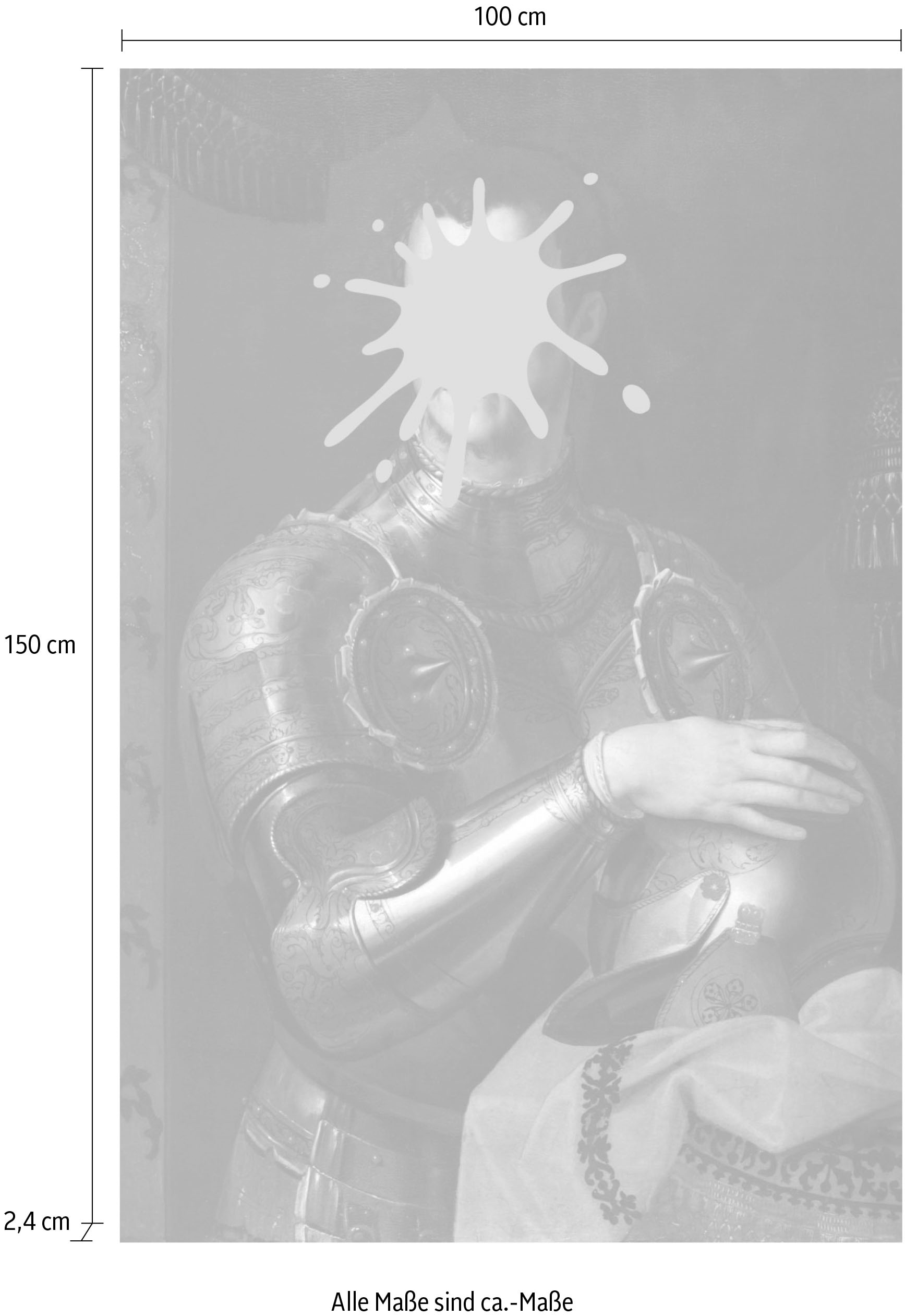 queence Acrylglasbild »Ritter mit Farbklecks«, Kunst-Gemälde-Mann-Bilder von Männern-Historische Persönlichkeiten-Formen-Ritter, Fine Art-Print in Galeriequalität