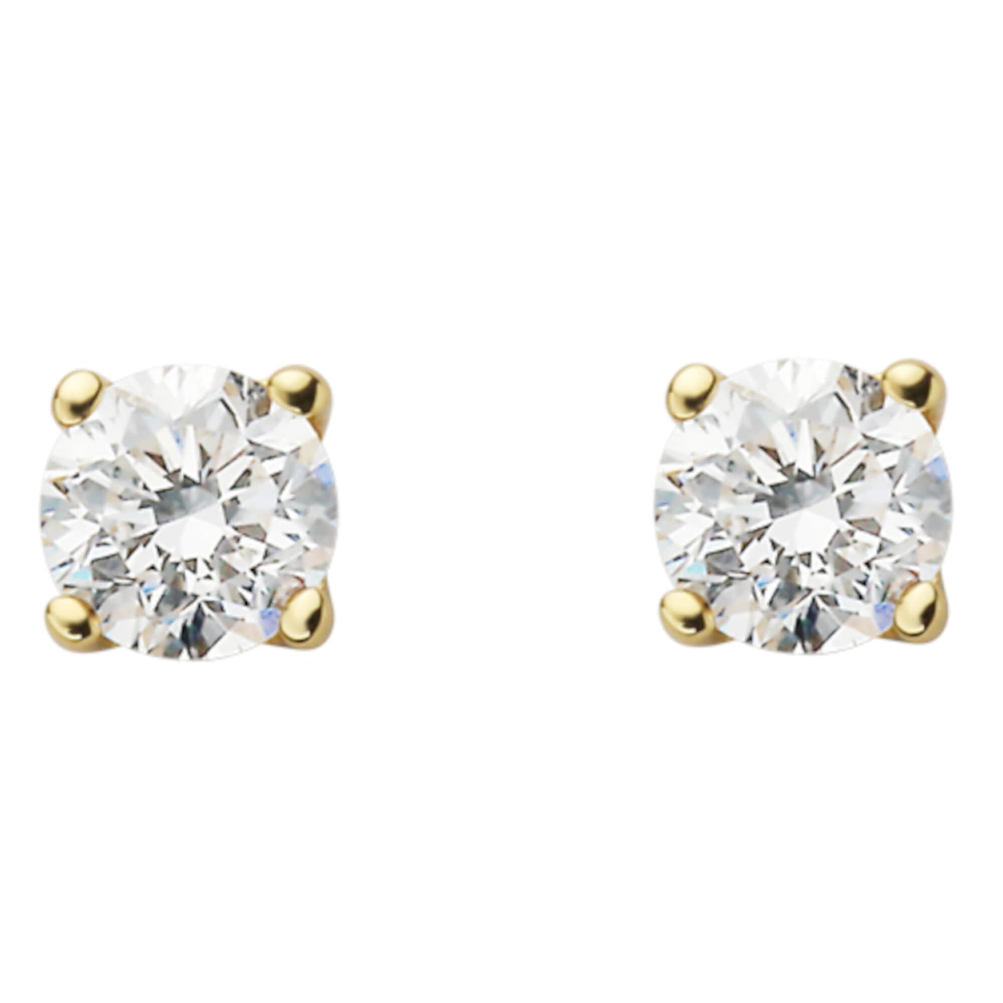 ONE ELEMENT Paar Ohrhänger »0.10 ct Diamant Brillant Ohrringe Ohrstecker aus 585 Gelbgold«, Damen Gold Schmuck