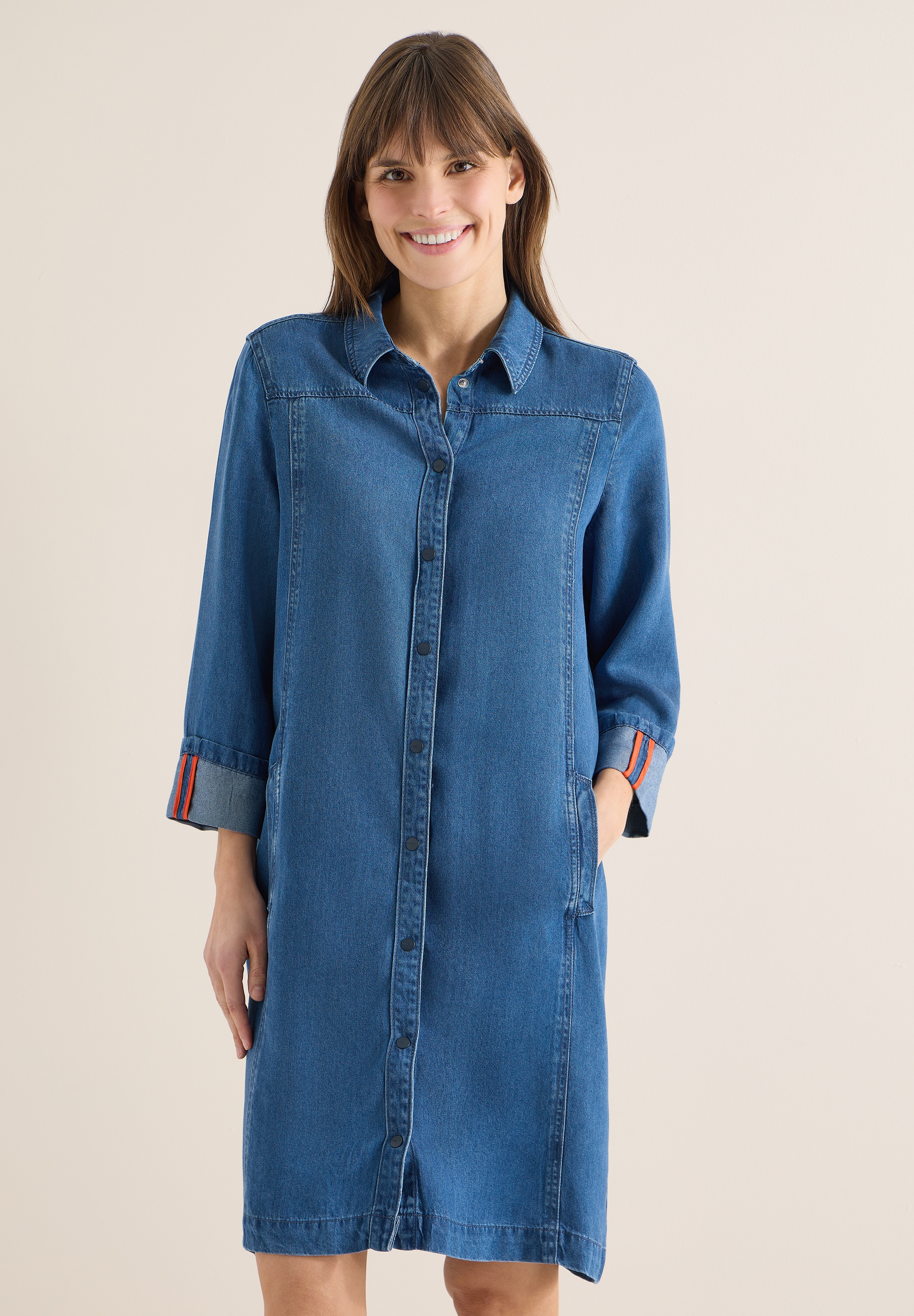 Cecil Jeanskleid Eingrifftaschen aus Lyocell günstig online kaufen