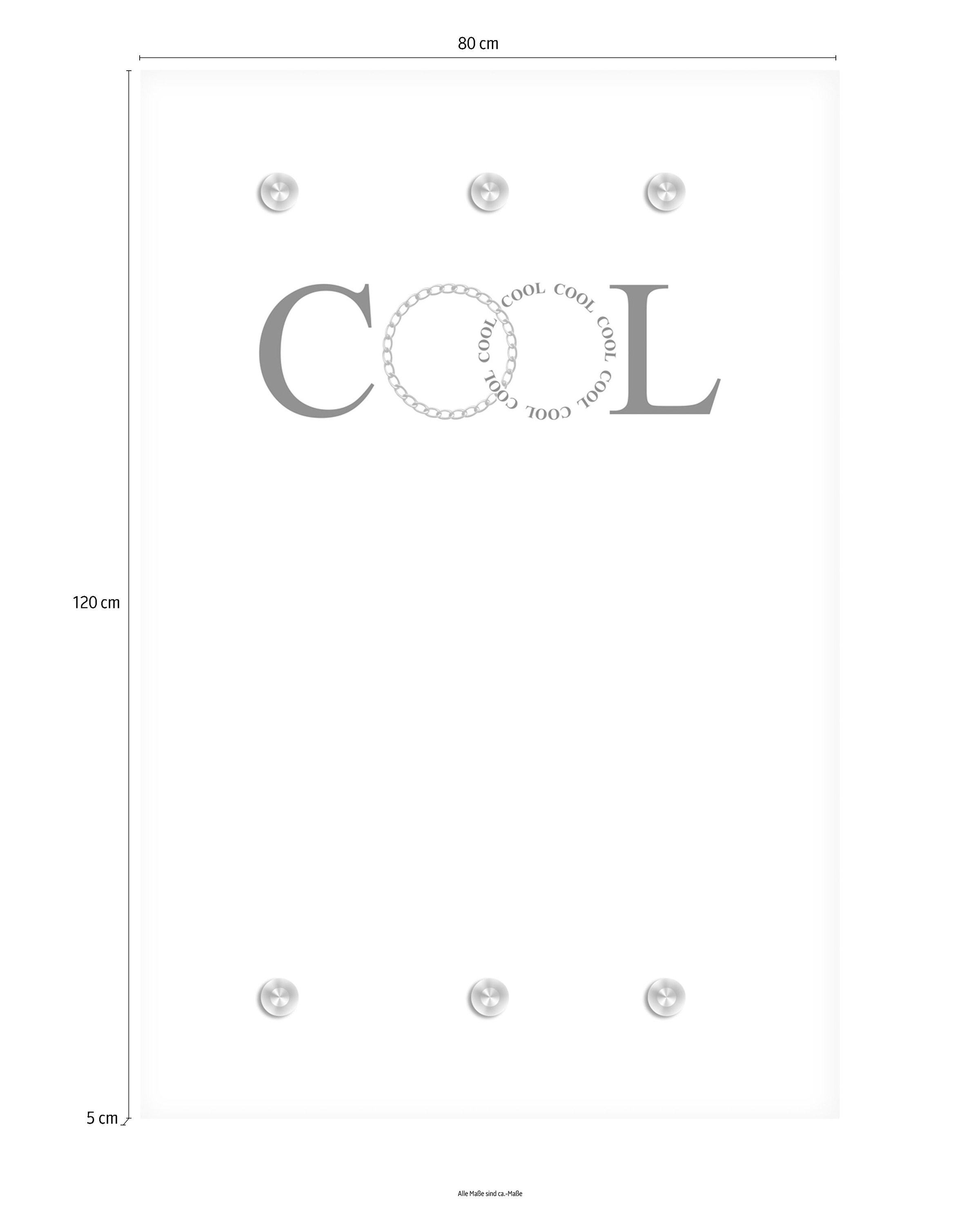 queence Garderobenleiste »COOL«, mit 6 Haken, 80 x 120 cm