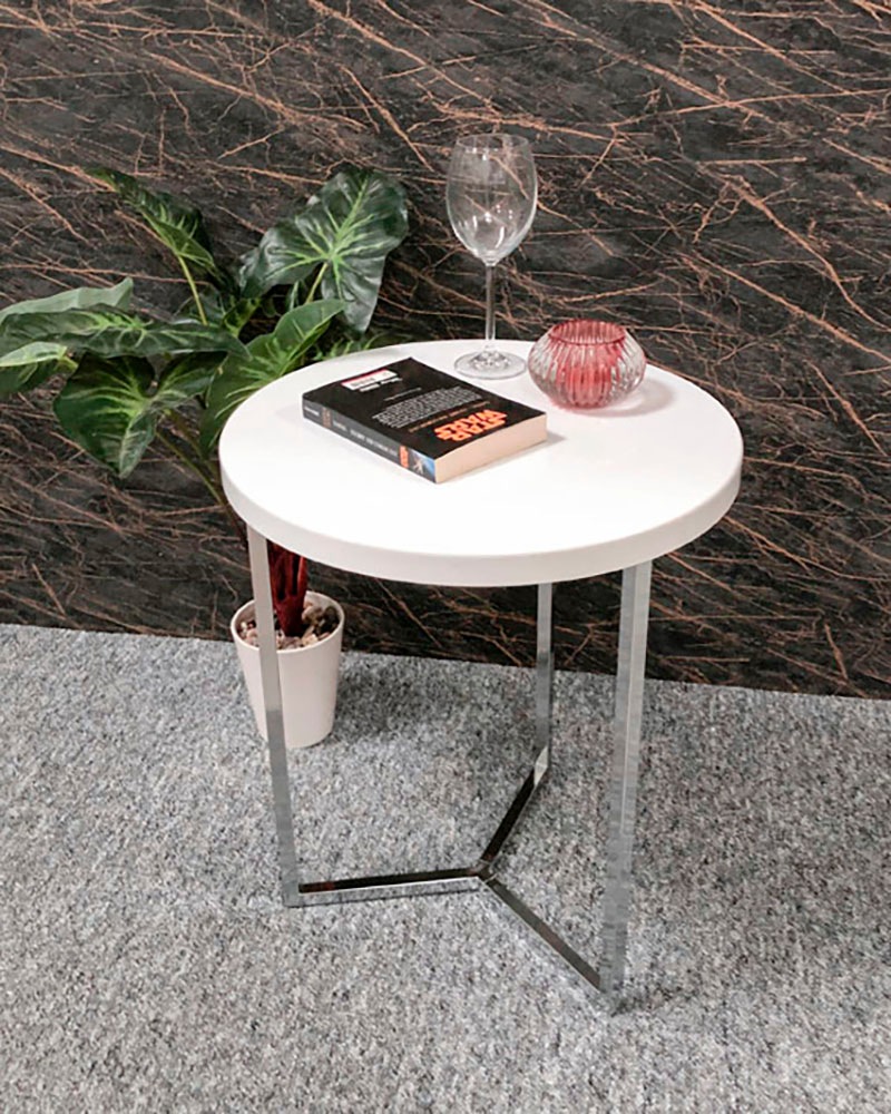 HAKU Beistelltisch »Sofatisch, Wohnzimmertisch« 1 Stk. tlg. rund - aus Metall Silber - Ø/H 45/54 cm