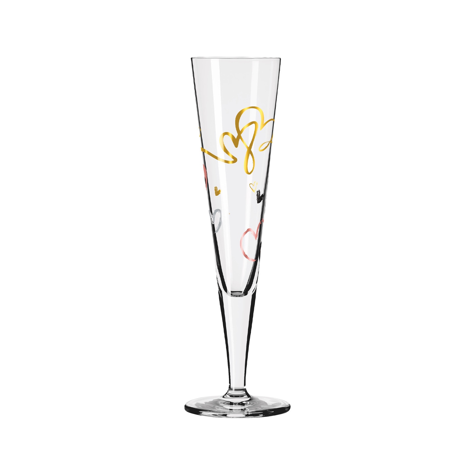 Ritzenhoff Champagnerglas »Champagnergläser Herzen Goldnacht 205 ml 2er Set bunt«