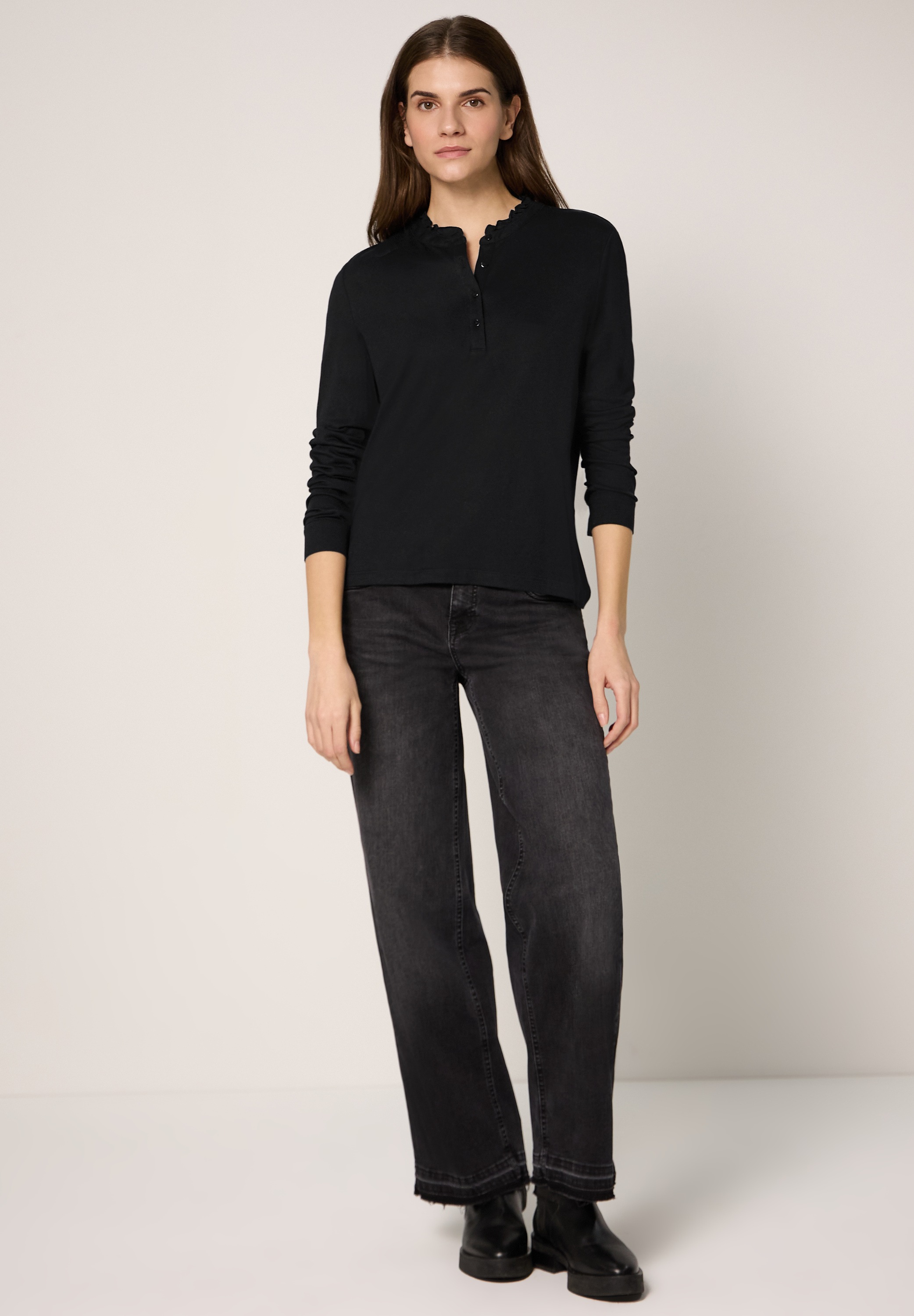 Thumbnail - STREET ONE STUDIO Langarmshirt mit Rüschendetails