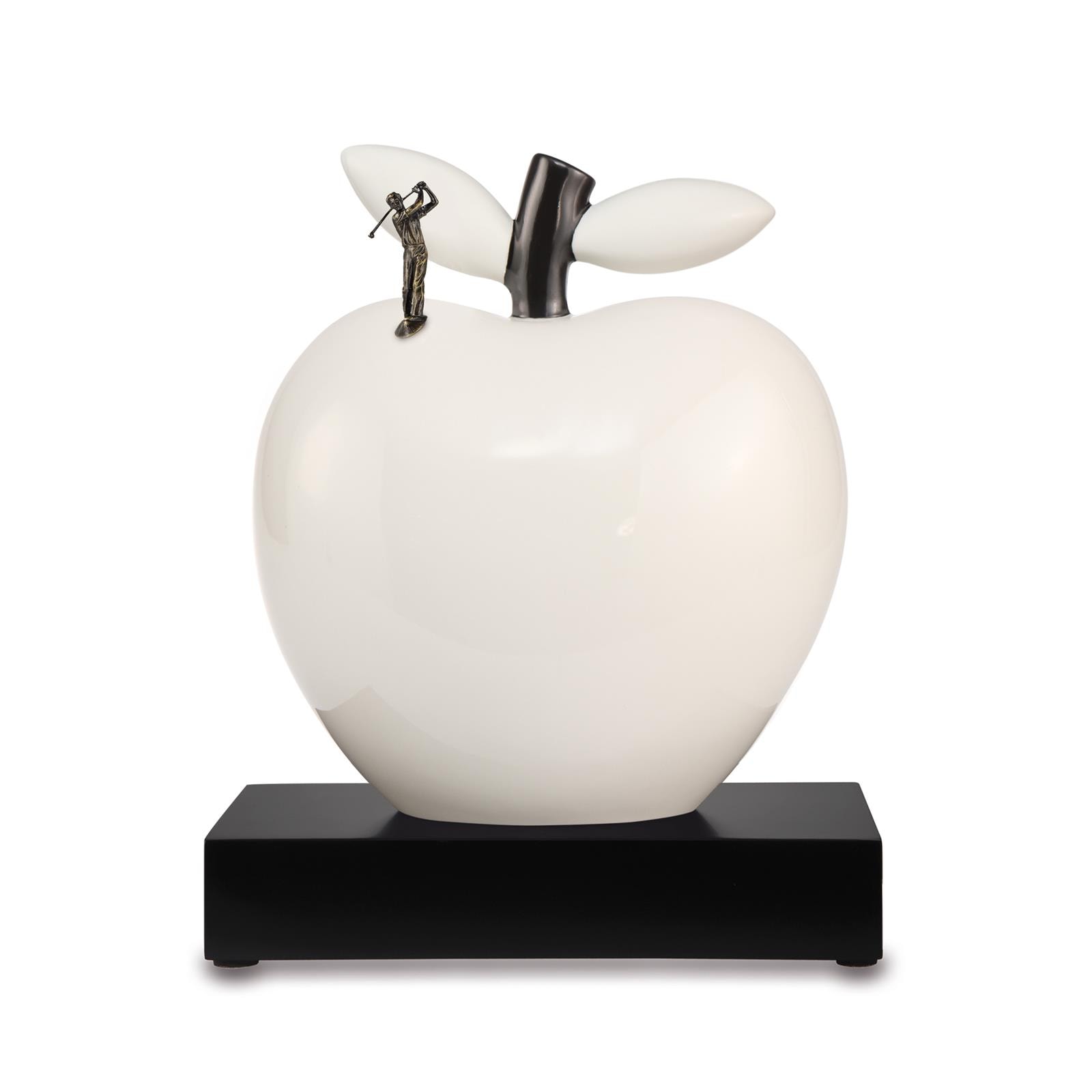 Goebel Dekofigur "Deko-Objekt Apfel "Hole in One" Studio 8 Art & Apple 28 cm weiß" Abwischbar