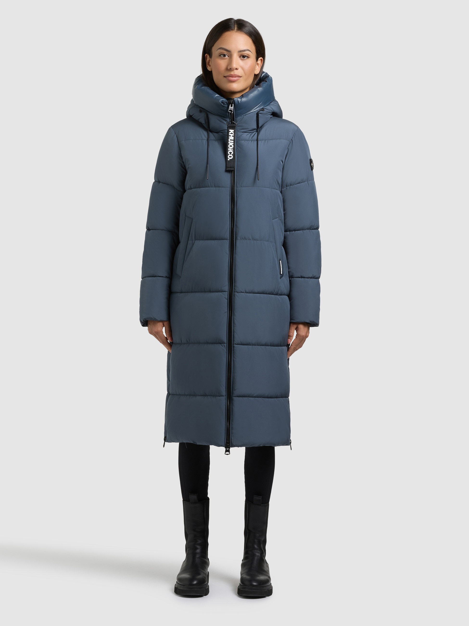 KHUJO Damen Steppmantel "NALU"dim blau, Gr. XXL, unifarben, 100% Polyester, Mäntel