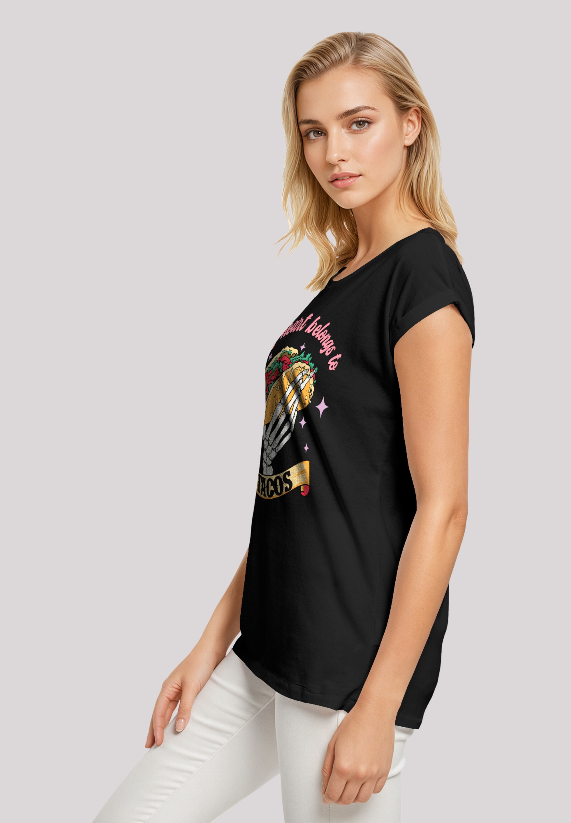 F4NT4STIC T-Shirt »My Herz belongs to tacos«, Premium Qualität
