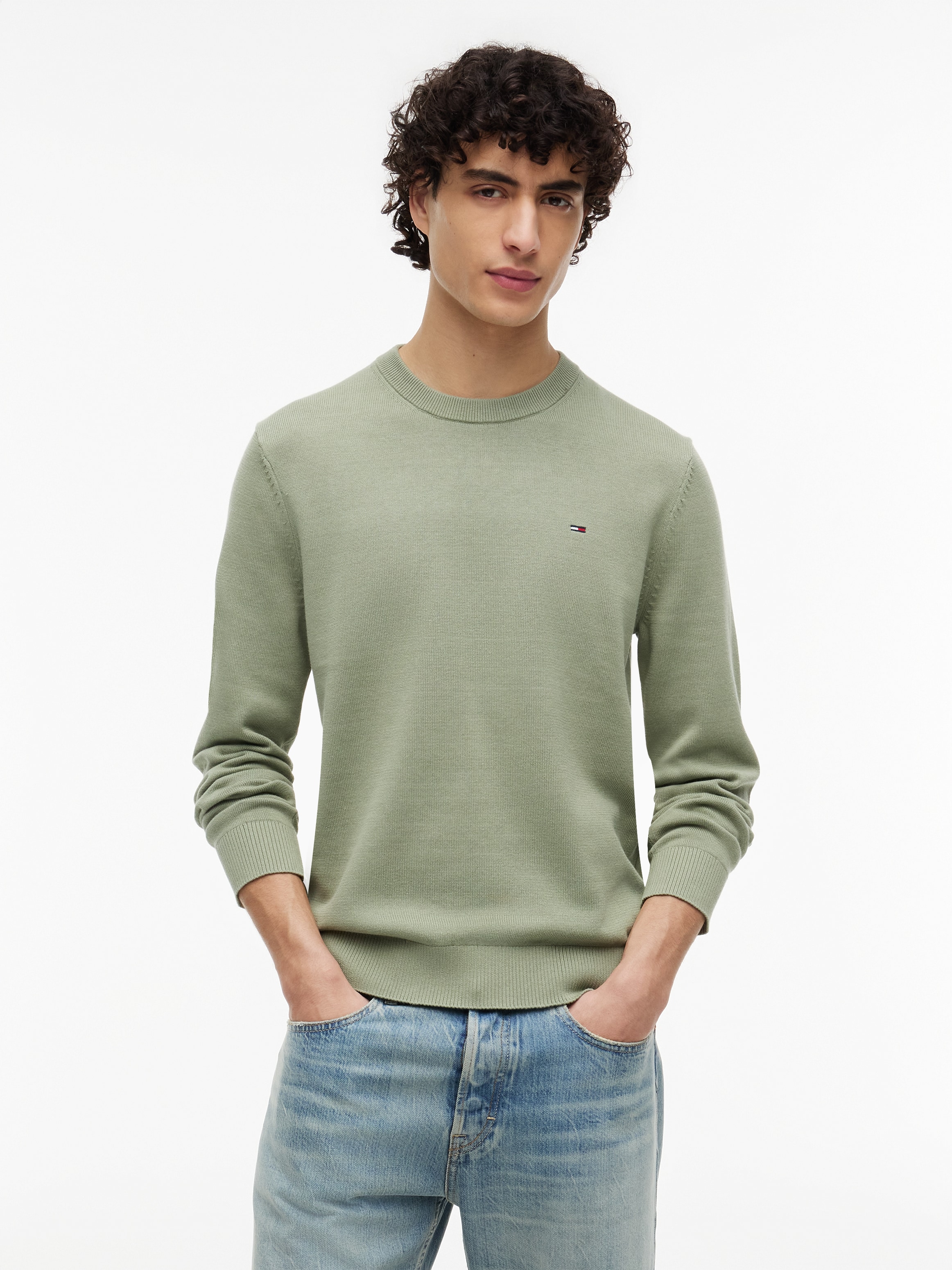 Tommy Jeans Strickpullover "TJM SLIM FIT LIGHT SWEATER" Slim fit mit Rundhalsausschnitt