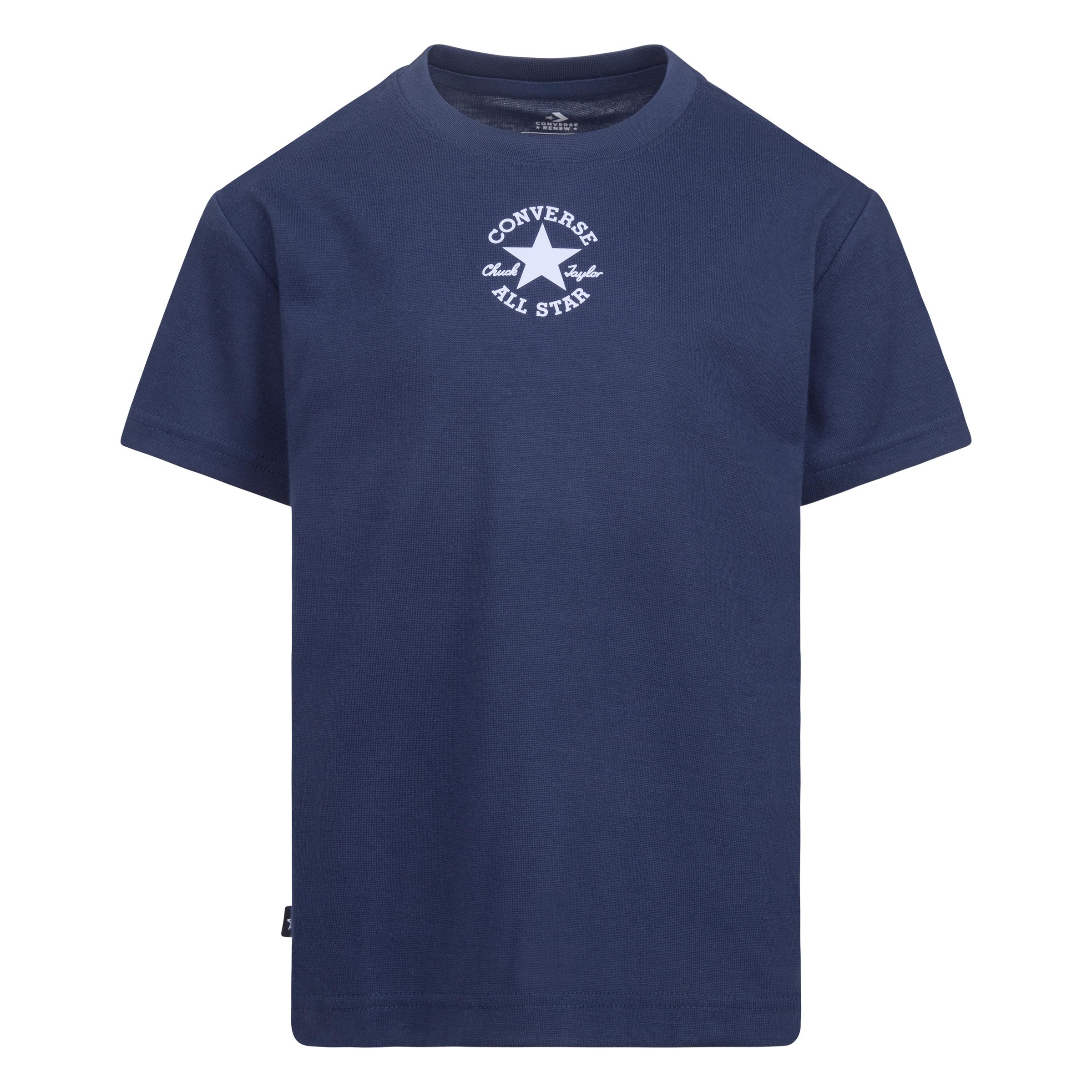 CONVERSE Mädchen T-Shirt "CNVN SUSTAINABLE CORE S/S TEE"converse navy, Gr. 128, Obermaterial: 100% Polyester, Shirts, für Kinder, sportlicher Stil,