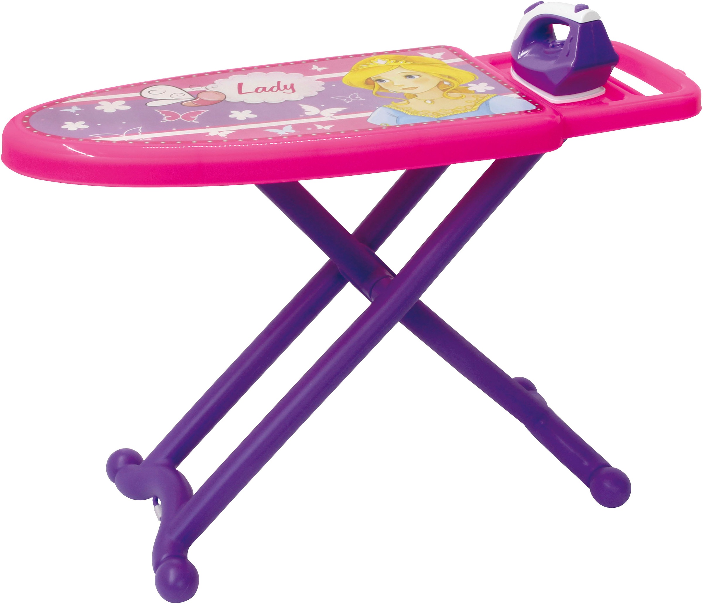 Jamara Kinder-Bügelbrett »Bügelset Little Laundry Princess, pink«, (6 tlg.)