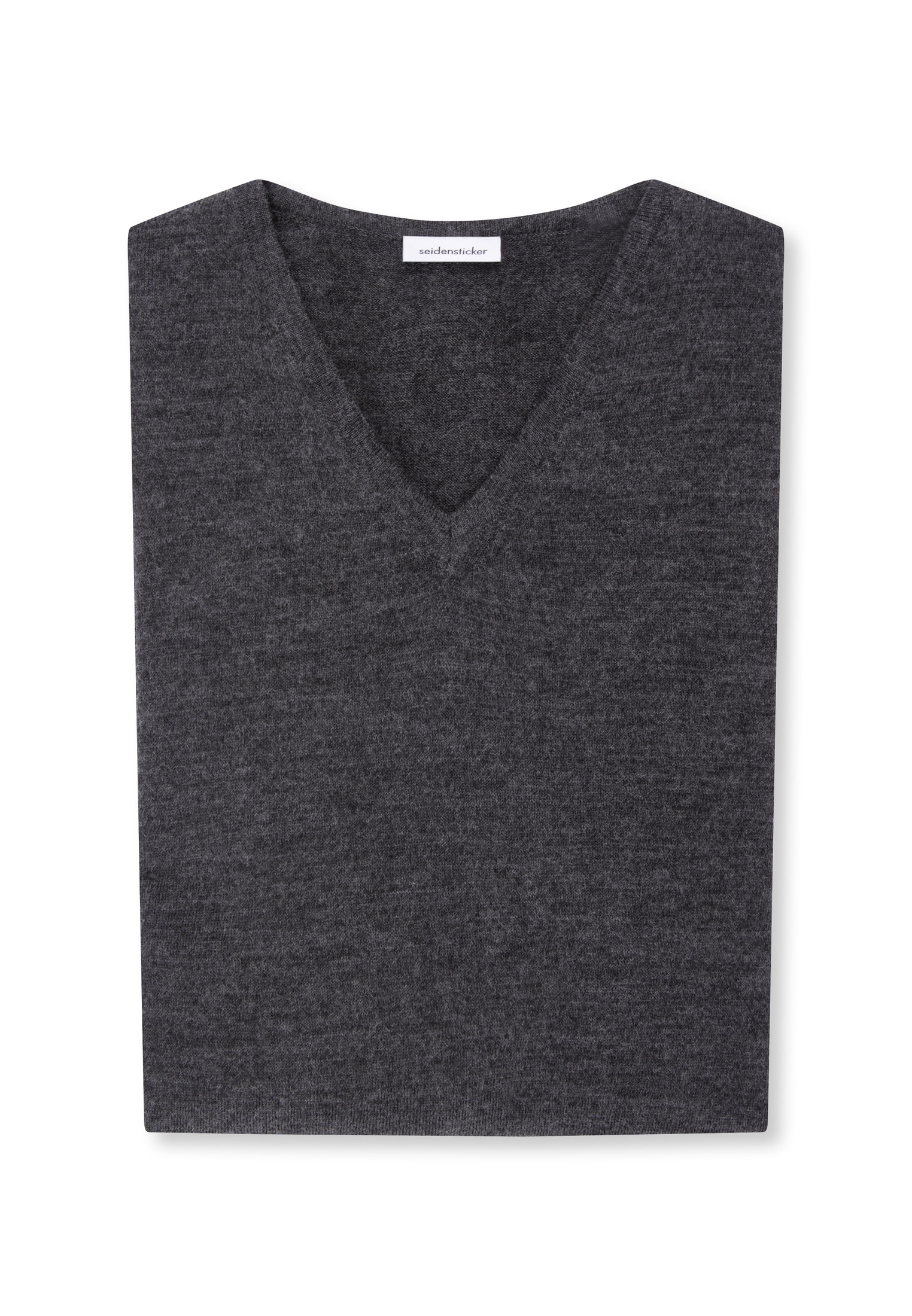 Pullunder SEIDENSTICKER "Schwarze Rose", Herren, Gr. M, anthra mélange, 100% Wolle, unifarben, regular fit, V-Ausschnitt, Pullover Pullunder, 1/1 V-Neck Uni